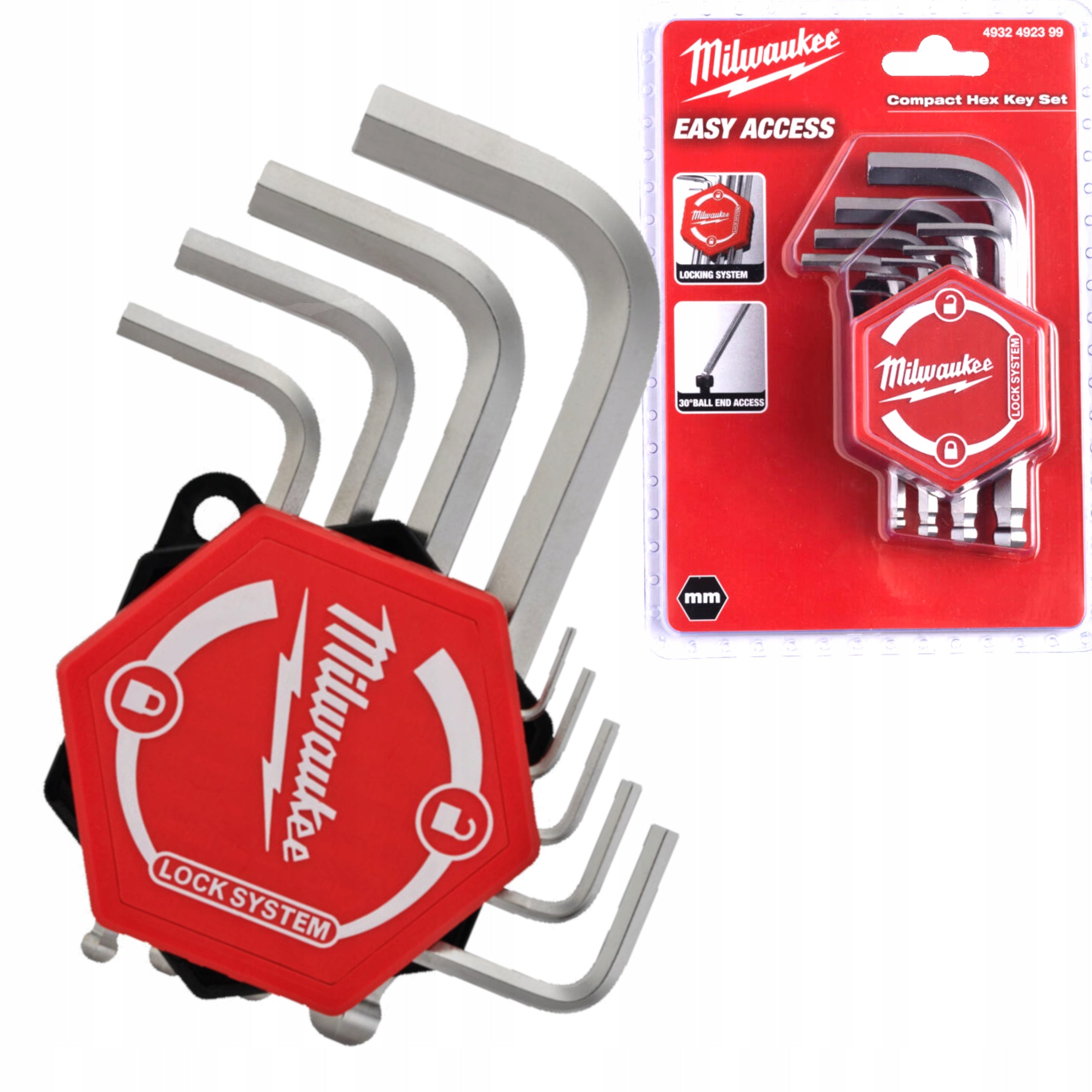 SET OF COMPACT ALLEN WRENCHES 9 pcs. SHORT MILWAUKEE