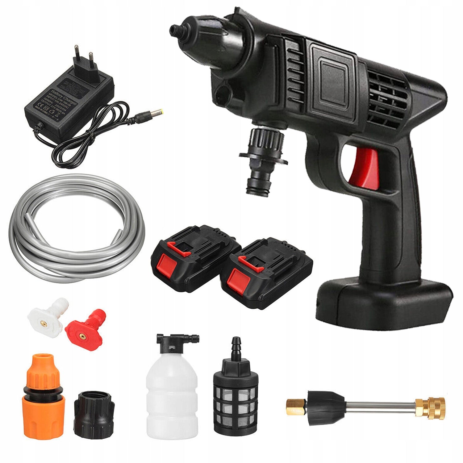 SET OF CORDLESS PRESSURE WASHER FOR GARDEN WINDOWS CUBES 2X BATTERY