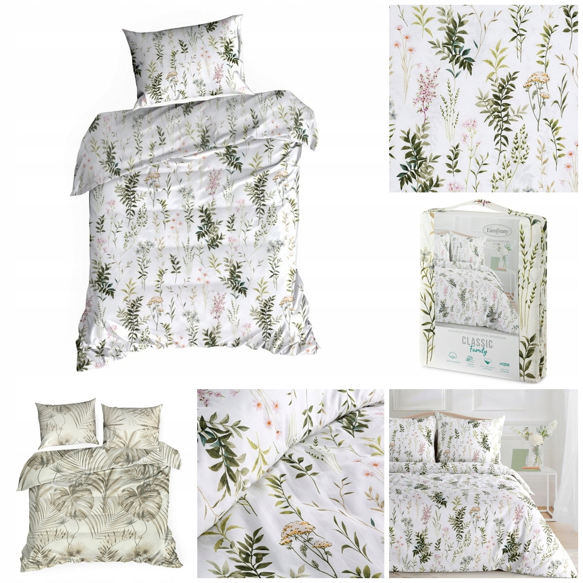 SET OF COTTON BEDDING DIFFERENT PATTERNS 140X200 EUROFIRANY
