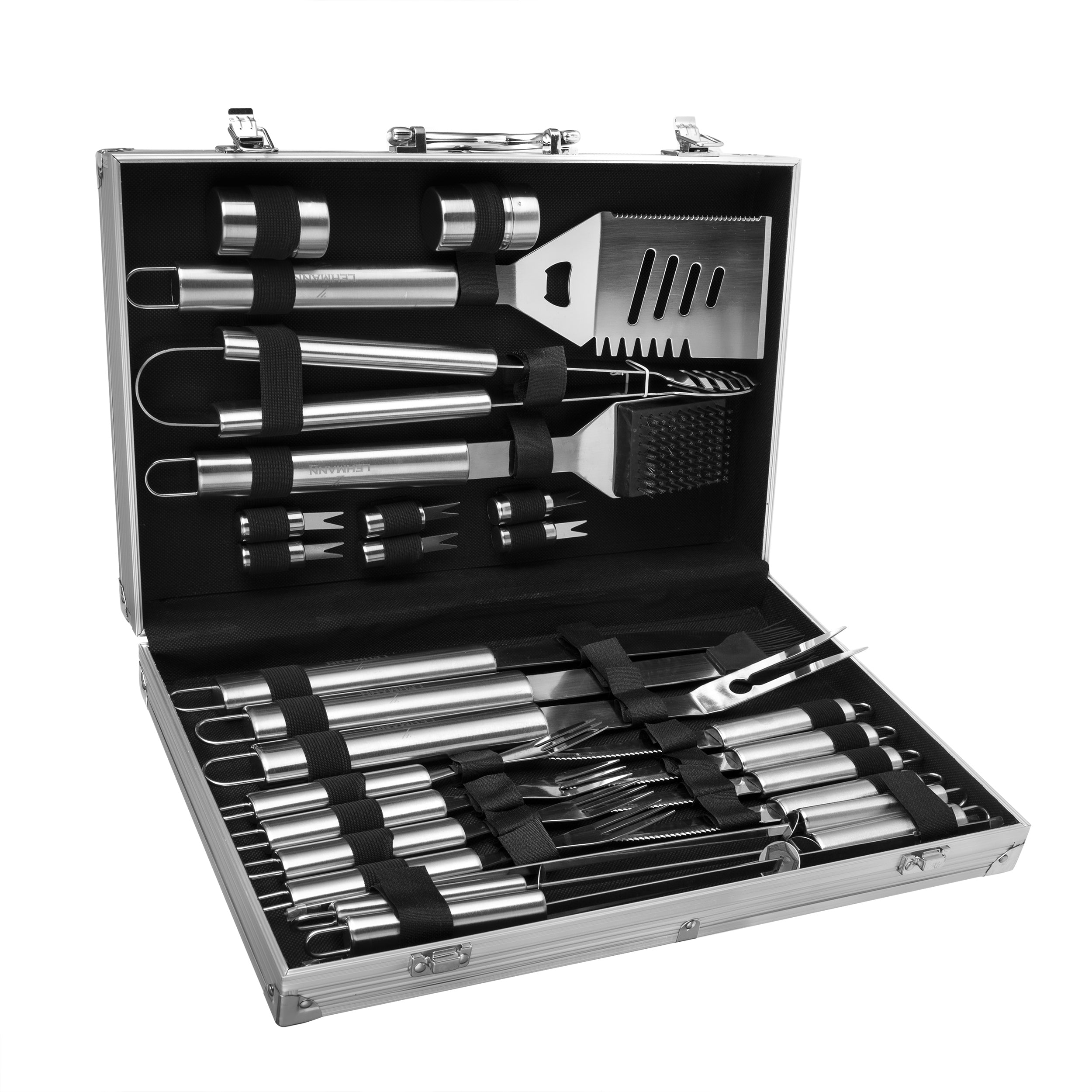 SET OF CUTLERY ACCESSORIES FOR GRILL XXL UTENSILS CUTLERY STEEL SUITCASE EAN (GTIN) 5905999061030