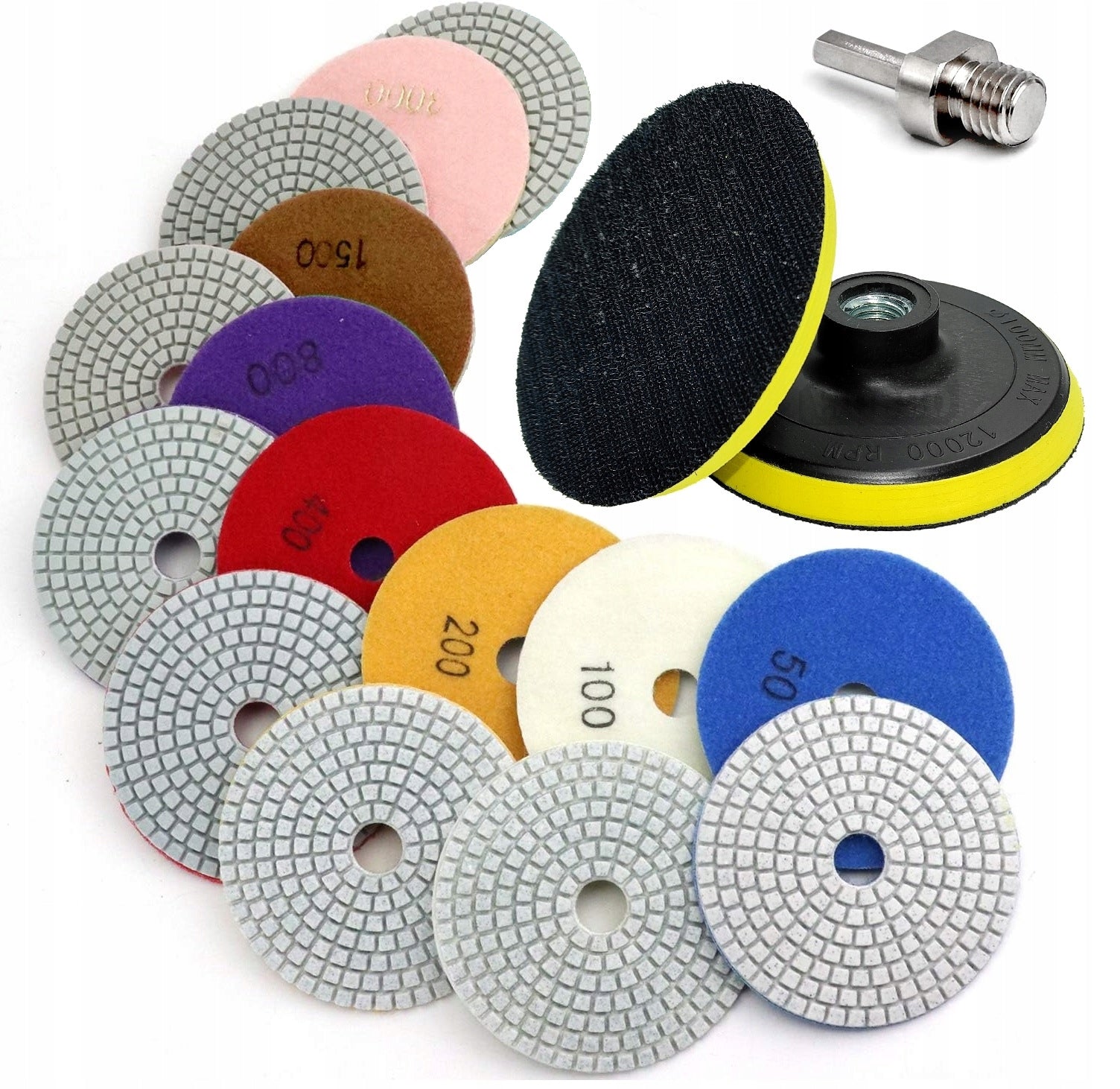 SET OF DIAMOND DISCS FOR GRINDING CERAMIC SINTER STONEWARE POLISHING