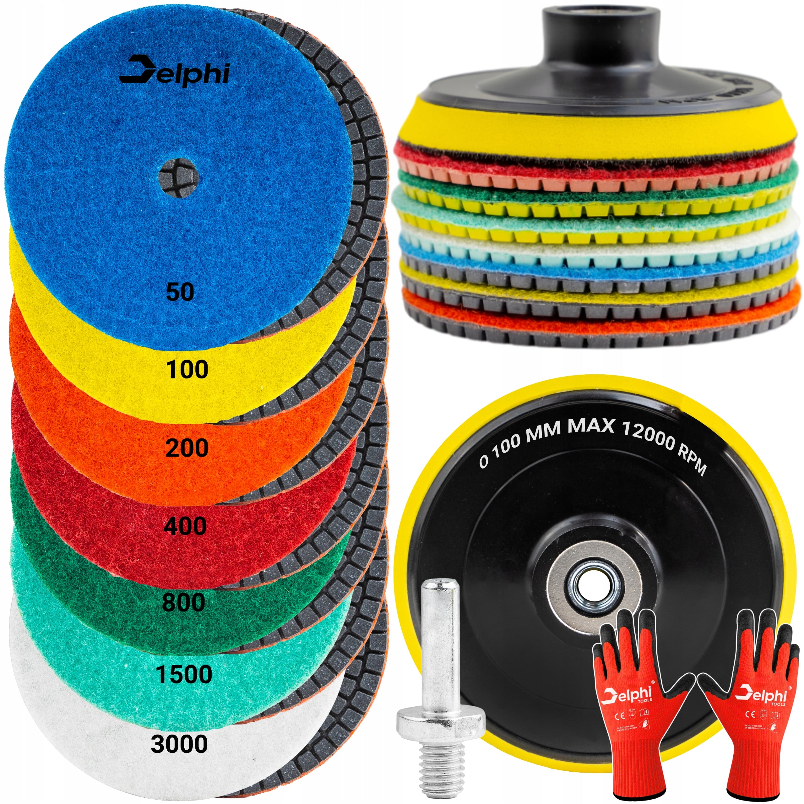 SET OF DIAMOND DISCS FOR GRINDING CERAMIC SINTER STONEWARE POLISHING