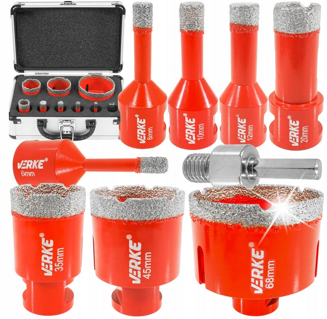 SET OF DIAMOND DRILL BITS LACE FORAMINIFERA M14 STONEWARE TILE GLAZE 9 EL