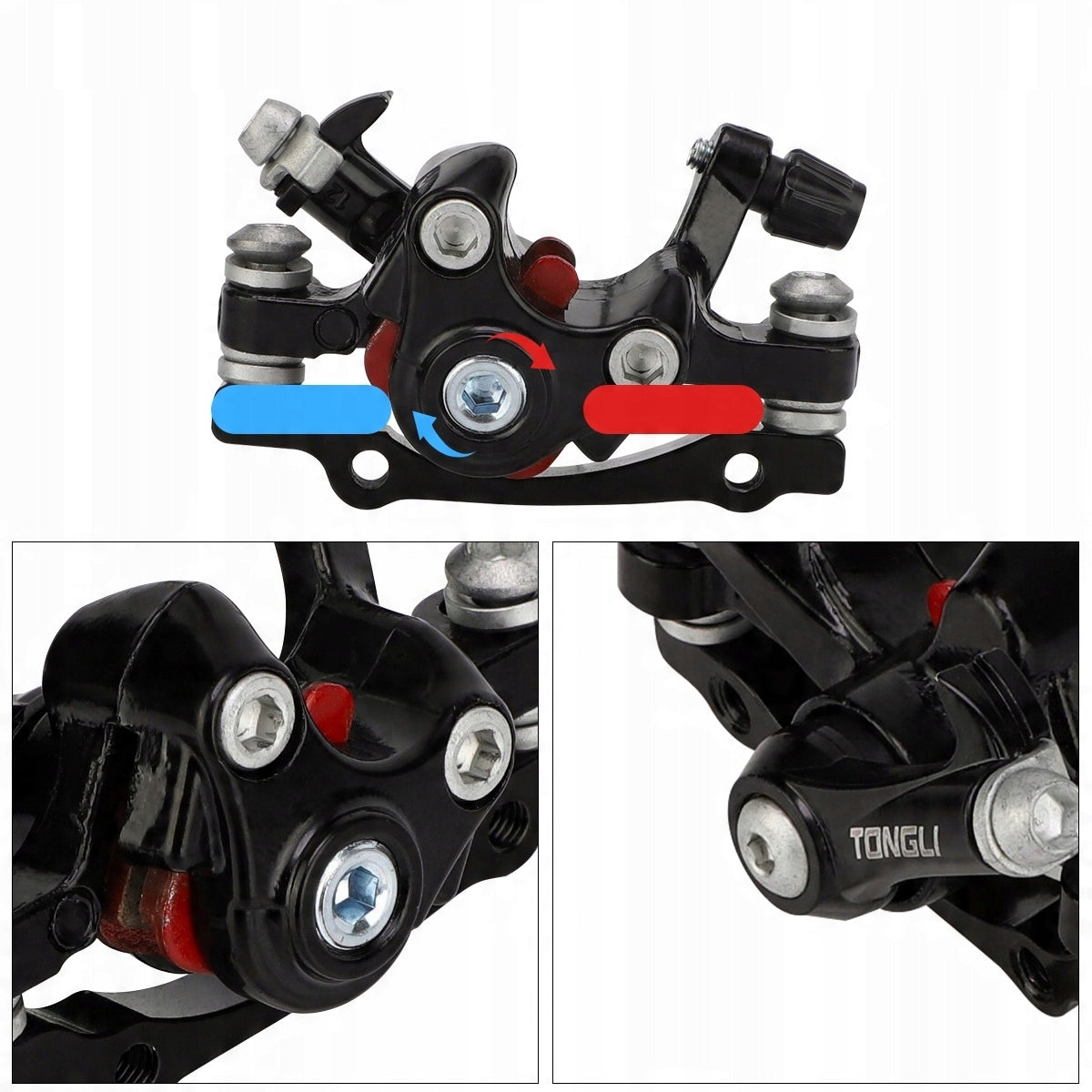 SET OF DISC BRAKES FOR BICYCLES PARTS FOR MOUNTAIN BIKES Installation dual-sided