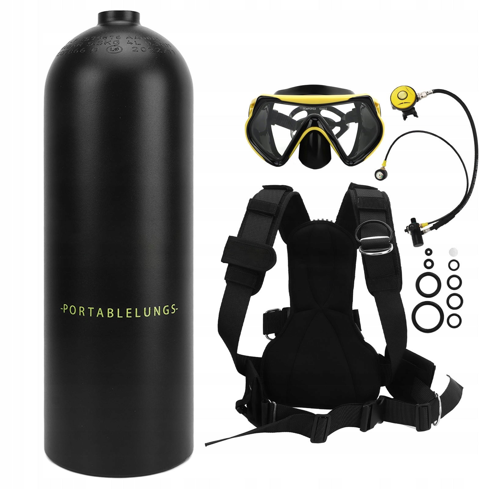 SET OF DIVING CYLINDER 4L WITH PUMP BAG MASK ADAPTER Manufacturer code 687365