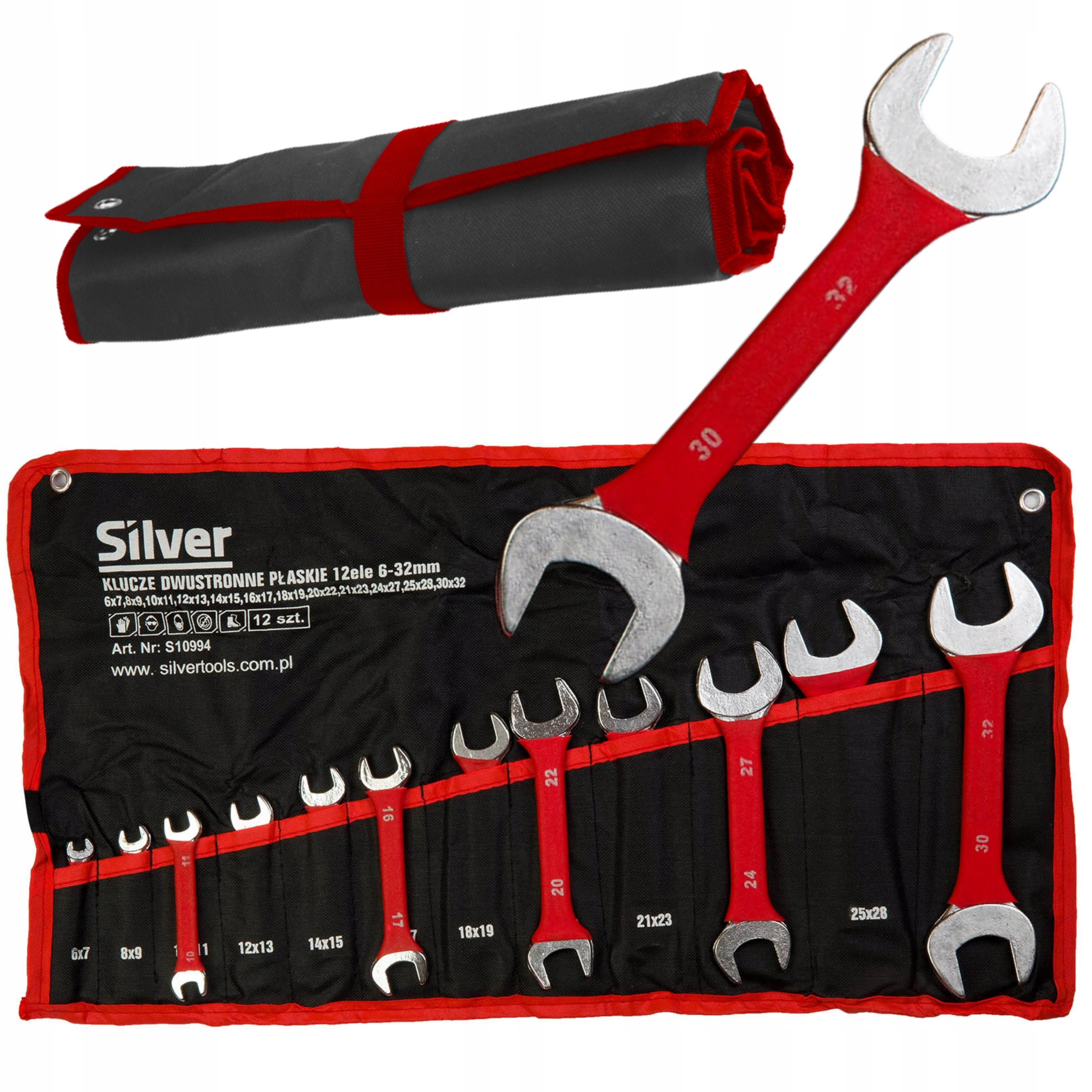 SET OF DOUBLE-SIDED FLAT WRENCHES 12 ELEMENTS SET 6-32MM SHEET 10994