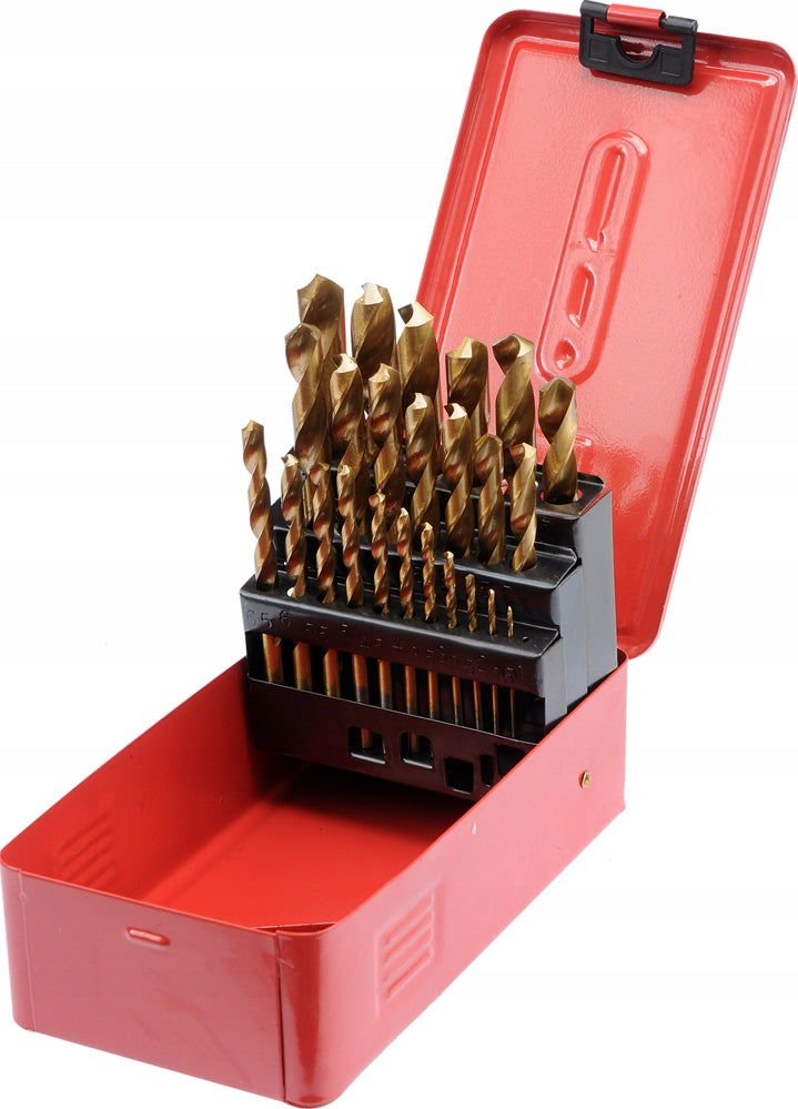 SET OF DRILL BITS SIZES 1-13 MM TITANIUM FOR METAL 25PCS STHOR