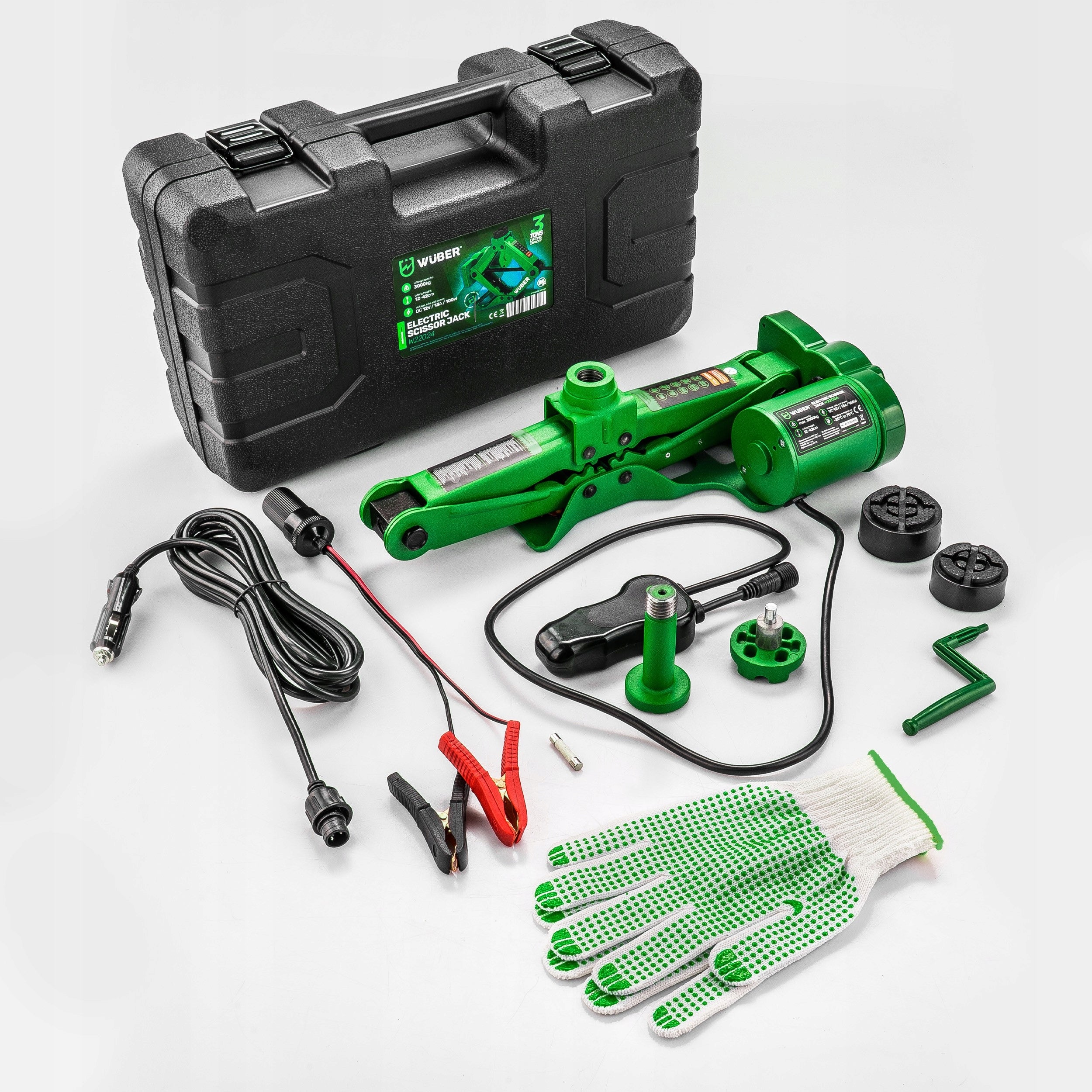 SET OF ELECTRIC TRAPEZOIDAL CAR JACKS 3T 12V 120-420mm Manufacturer code W22024 PODNOŚNIK TRAPEZOWY ELEKTRYCZNY 3T 12V