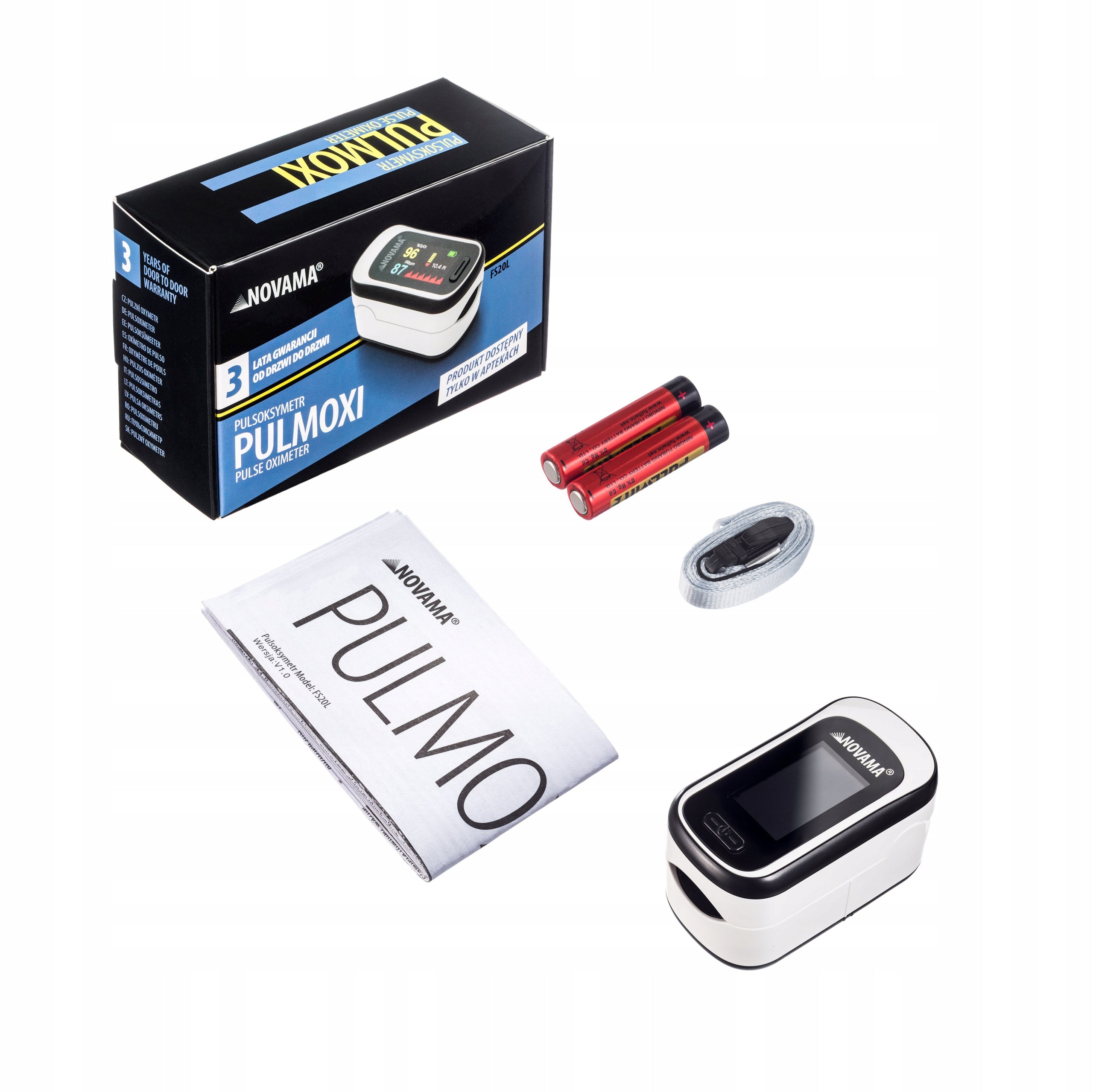 SET OF ELECTRONIC BLOOD PRESSURE MONITOR NOVAMA COMFORT X PULSE OXIMETER PULMOXI Packaging status original