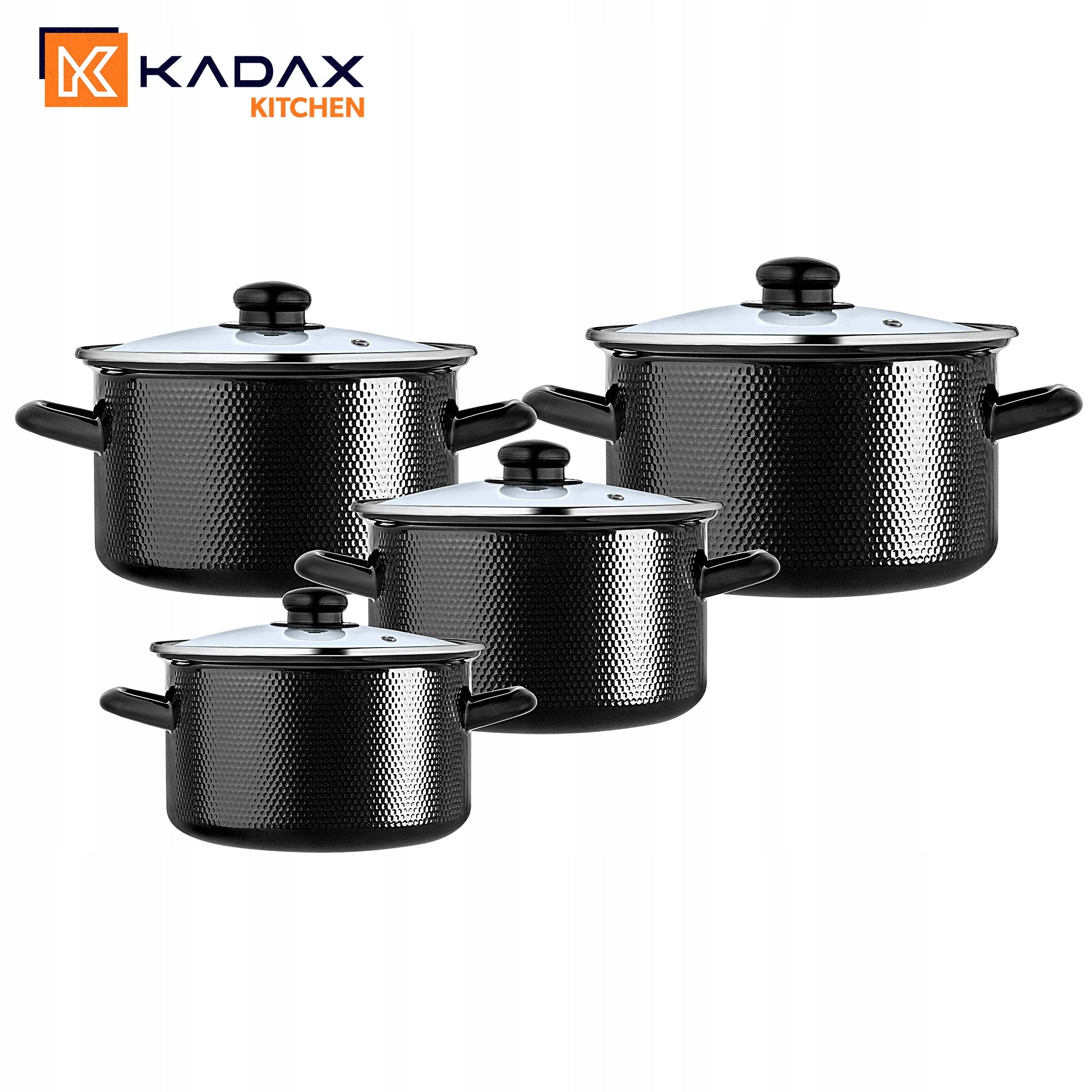 SET OF ENAMEL POTS SET 8EL GAS INDUCTION TRADITIONAL + LIDS Number of items in the set 8