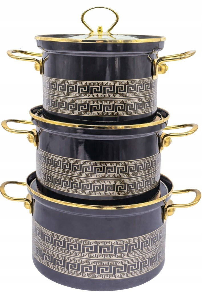 SET OF ENAMEL POTS SET OF ENAMEL 6 EL RETRO ZILNER