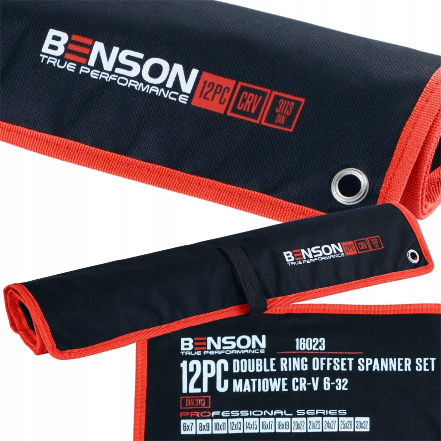 SET OF EYE WRENCHES BENT IN RUBBER 6-32MM 12EL MAT BENSON Brand Black