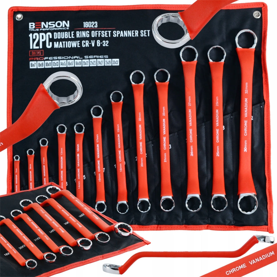 SET OF EYE WRENCHES BENT IN RUBBER 6-32MM 12EL MAT BENSON