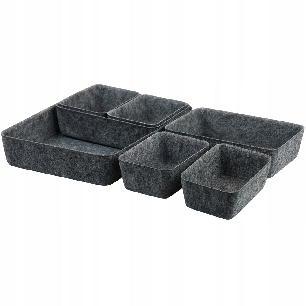 SET OF FELT ORGANIZERS ANTHRACITE IN VARIOUS SIZES BLACK