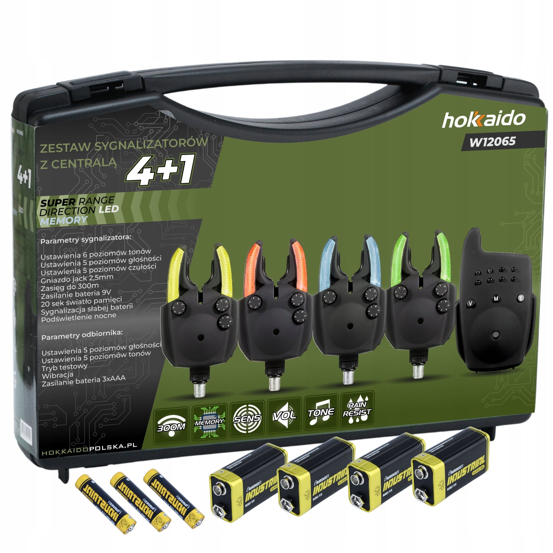 SET OF FISHING BEACONS HOKKAIDO 4+1 CONTROL UNIT NIGHT MODE MEMORY Product weight with unit packaging 1.3 kg