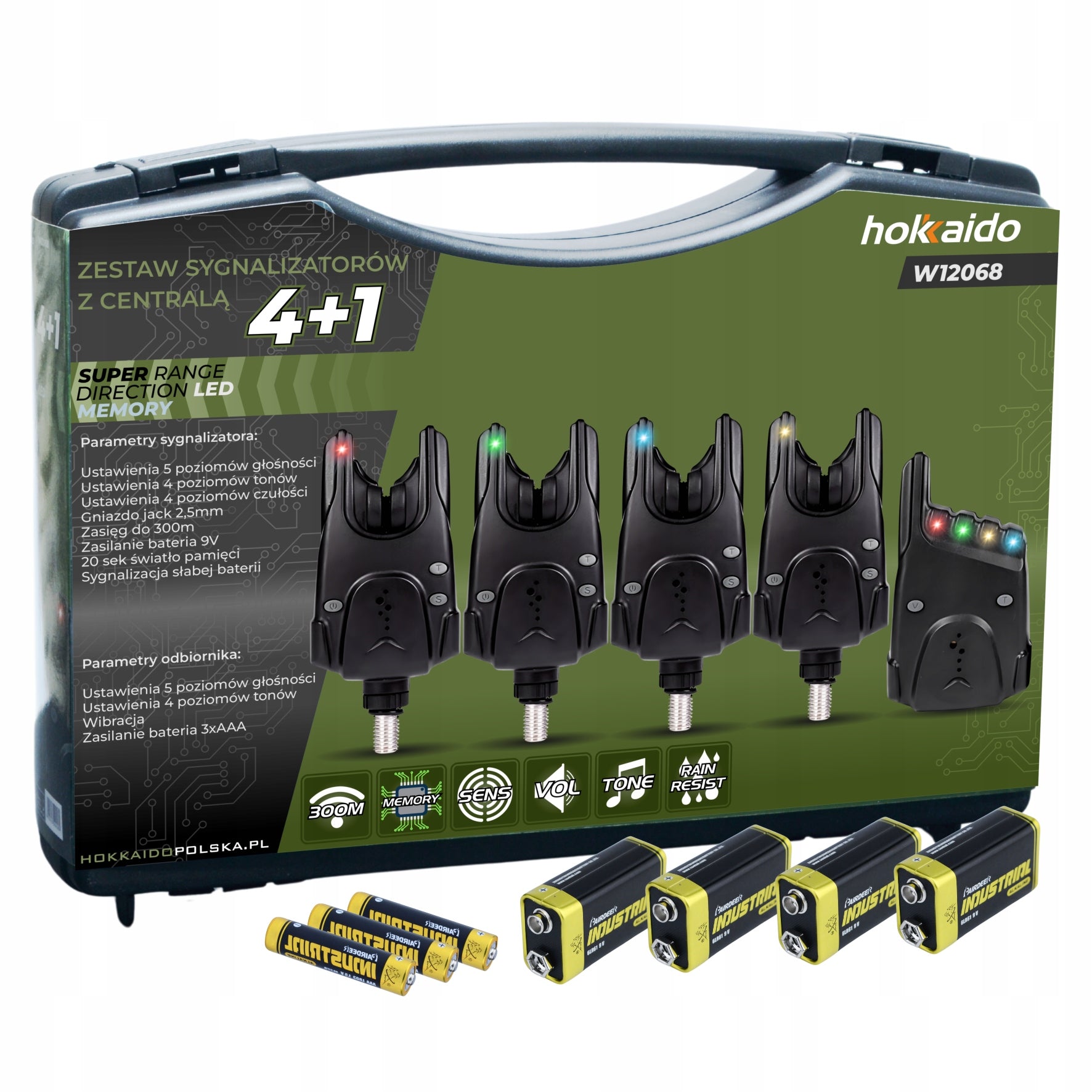 SET OF FISHING BEACONS HOKKAIDO WITH CONTROL PANEL 4+1 +BATTERIES SUITCASE Packaging status original