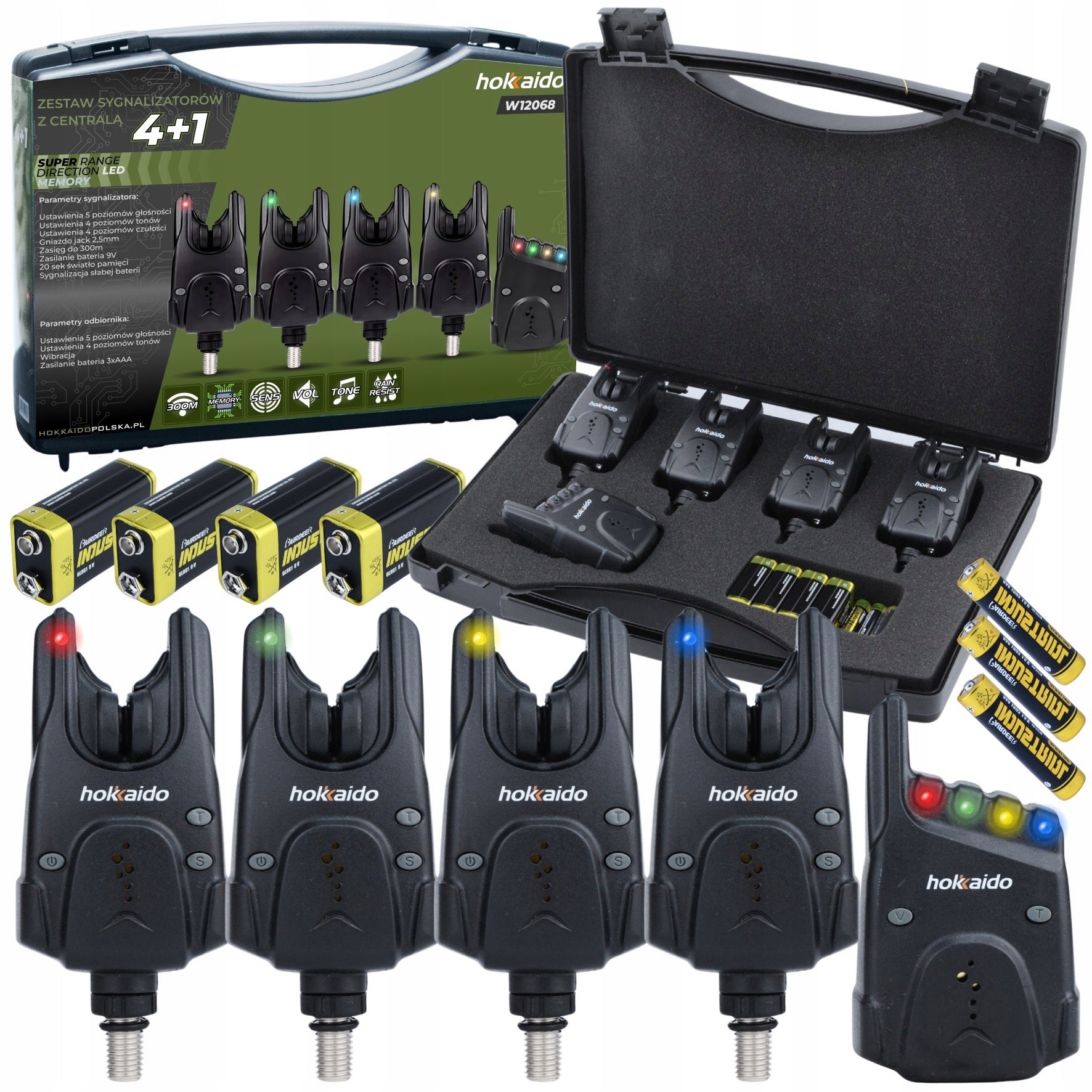 SET OF FISHING BEACONS HOKKAIDO WITH CONTROL PANEL 4+1 +BATTERIES SUITCASE