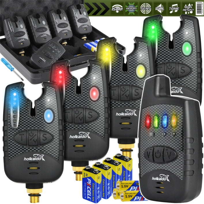 SET OF FISHING BEACONS WITH 4+1 HOKKAIDO CONTROL UNIT IN A BOX + RUBBER