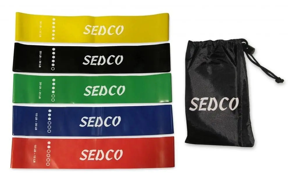 SET OF FITNESS RESISTANCE BANDS Sedco 5 RESISTANCE LEVELS