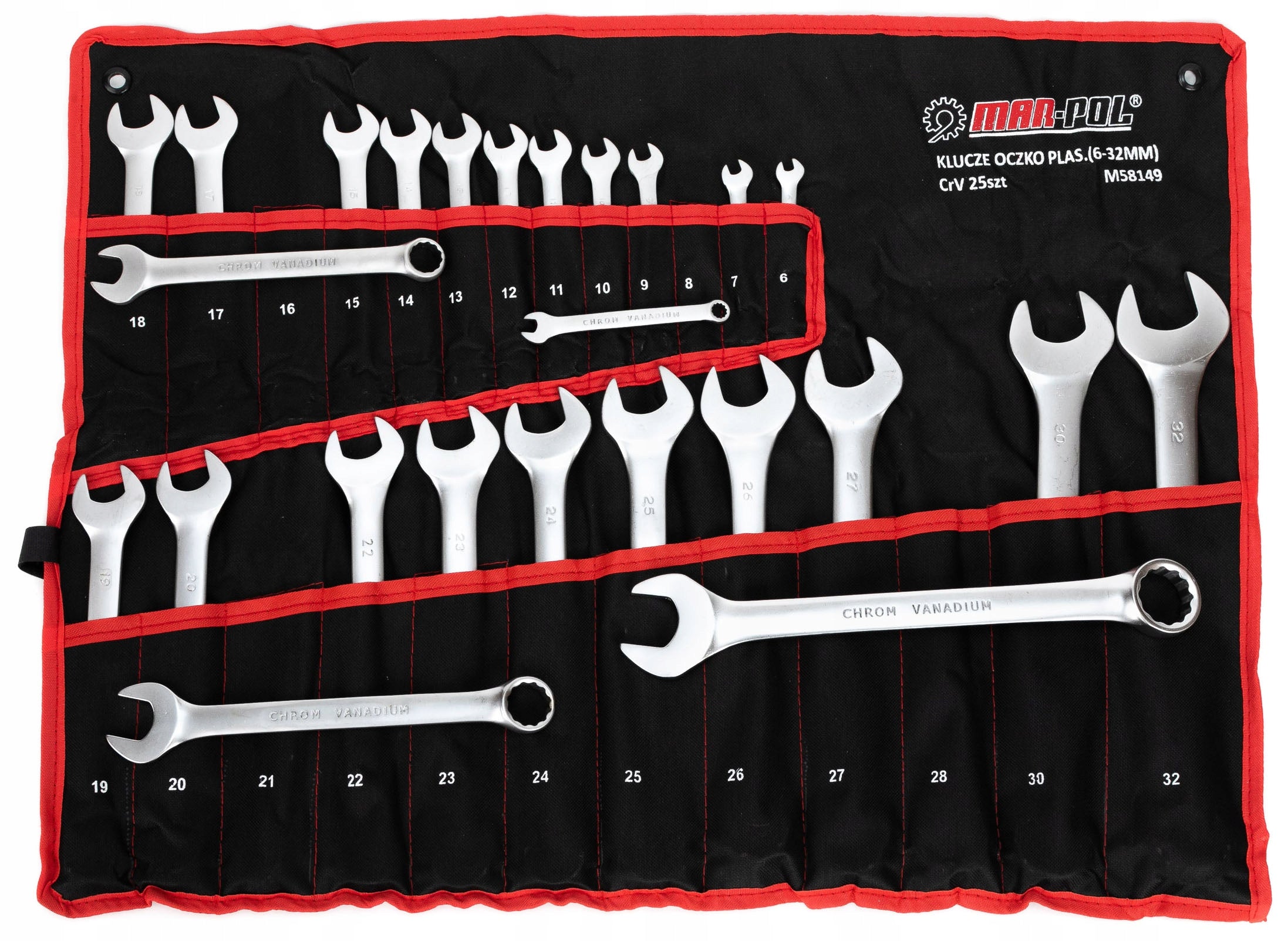 SET OF FLAT EYE WRENCHES 6-32mm SHEET 25pcs Manufacturer code M58149