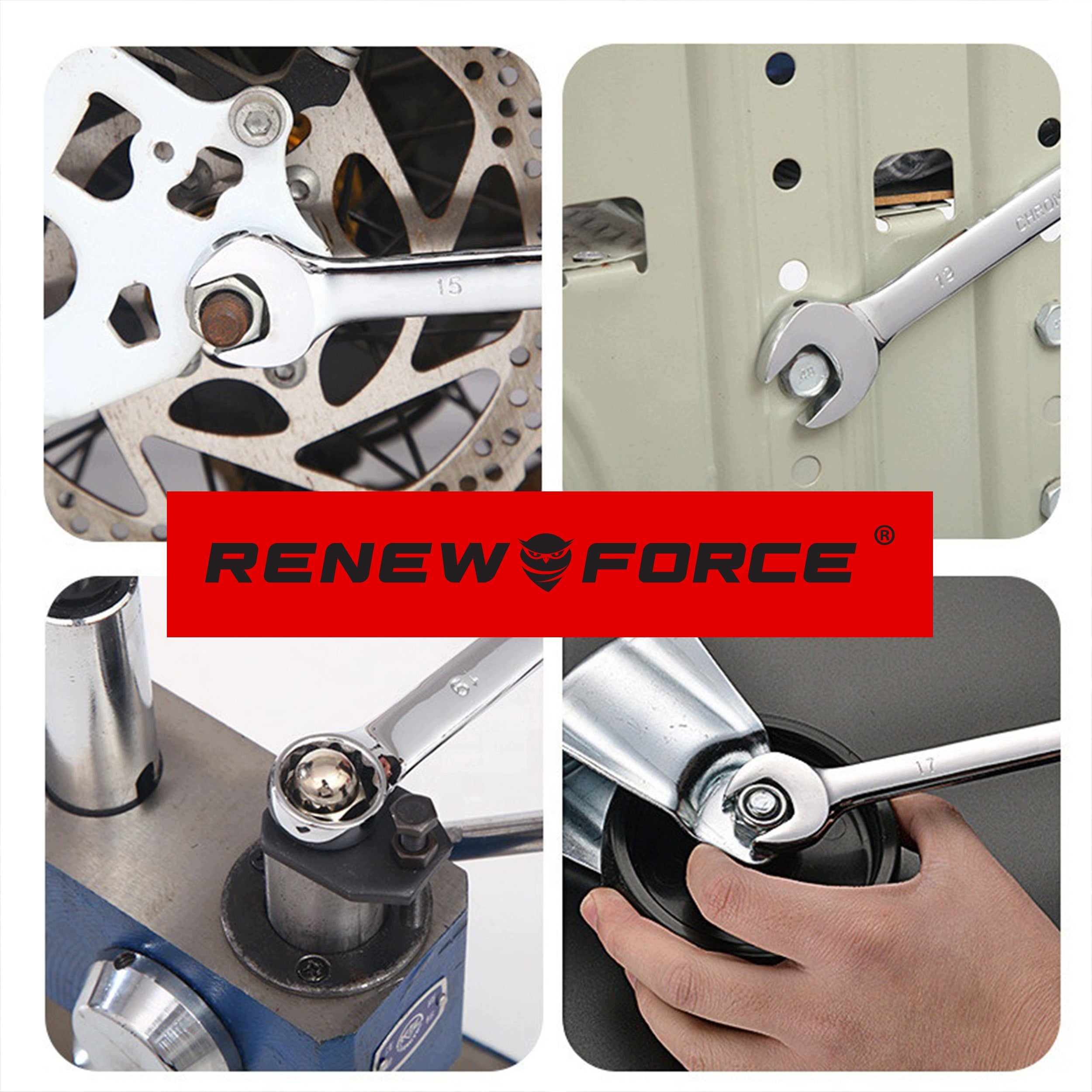 SET OF FLAT EYE WRENCHES FOR GARAGE WORKSHOP TOOLS 6-22mm 12pcs Manufacturer code PM-KPLO-12T / PM1175