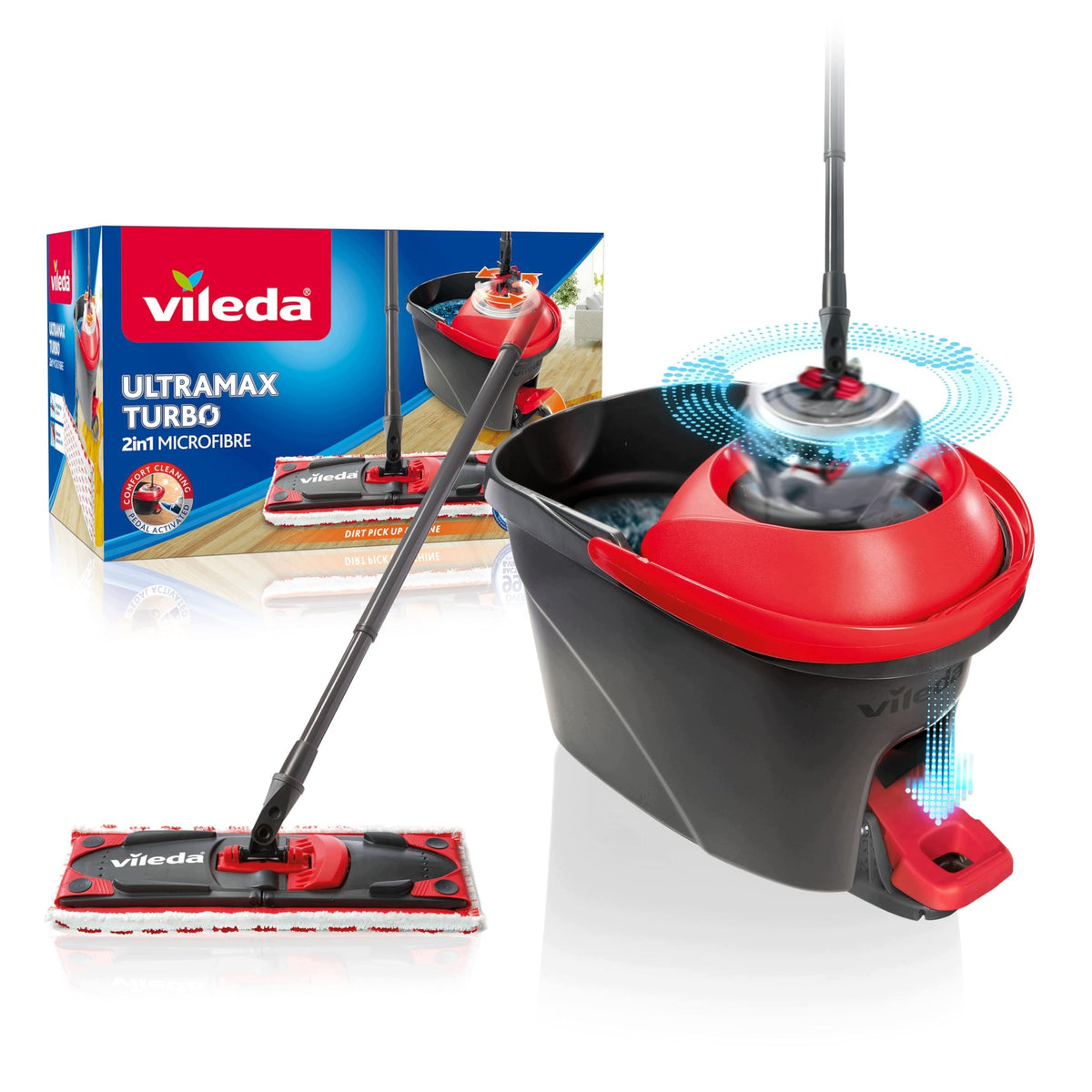 SET OF FLAT MOP AND BUCKET WITH ULTRAMAX TURBO ECO EXTRUSION SYSTEM