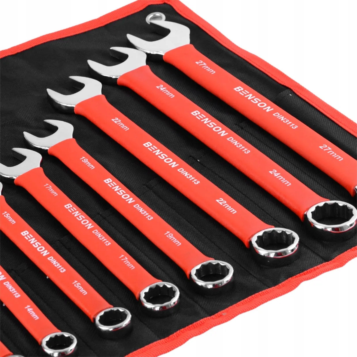 SET OF FLAT WRENCHES IN RUBBER 6-27MM 12EL MAT BENSON BY BLACK Key type combination
