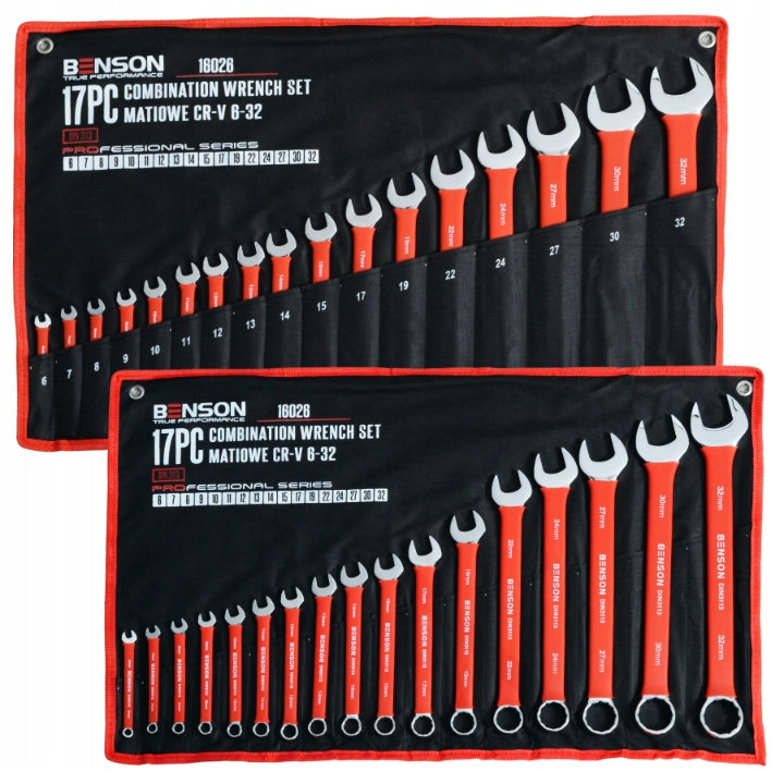 SET OF FLAT WRENCHES IN RUBBER 6-32MM 17EL MAT BENSON BY BLACK Product weight with unit packaging 3 kg