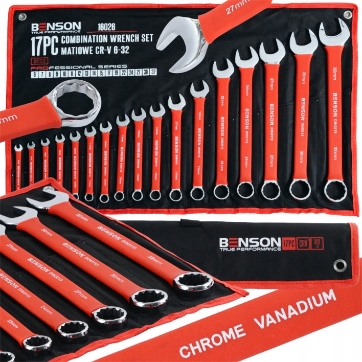 SET OF FLAT WRENCHES IN RUBBER 6-32MM 17EL MAT BENSON BY BLACK