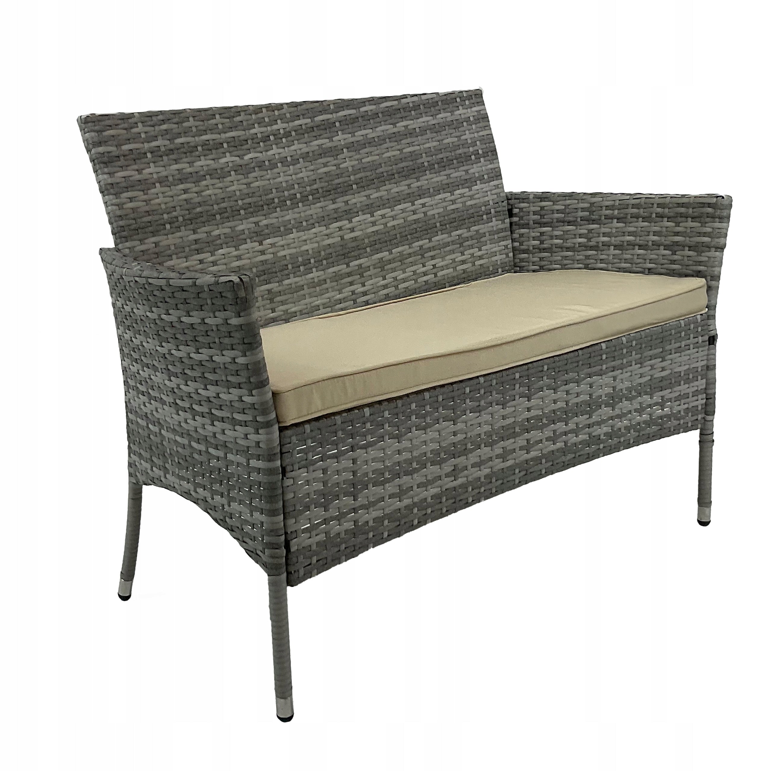 SET OF FURNITURE FOR GARDEN TERRACE DINNER RATTAN 4 PERSON LIDO LIGHT GRAY Number of people 4