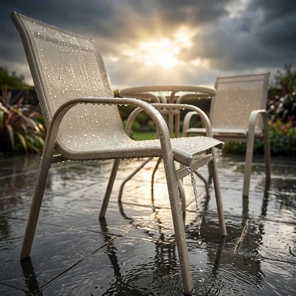 SET OF FURNITURE FOR SMALL BALCONY TERRACE CHAIRS TABLE ROUND BEIGE YS146 Manufacturer no brand