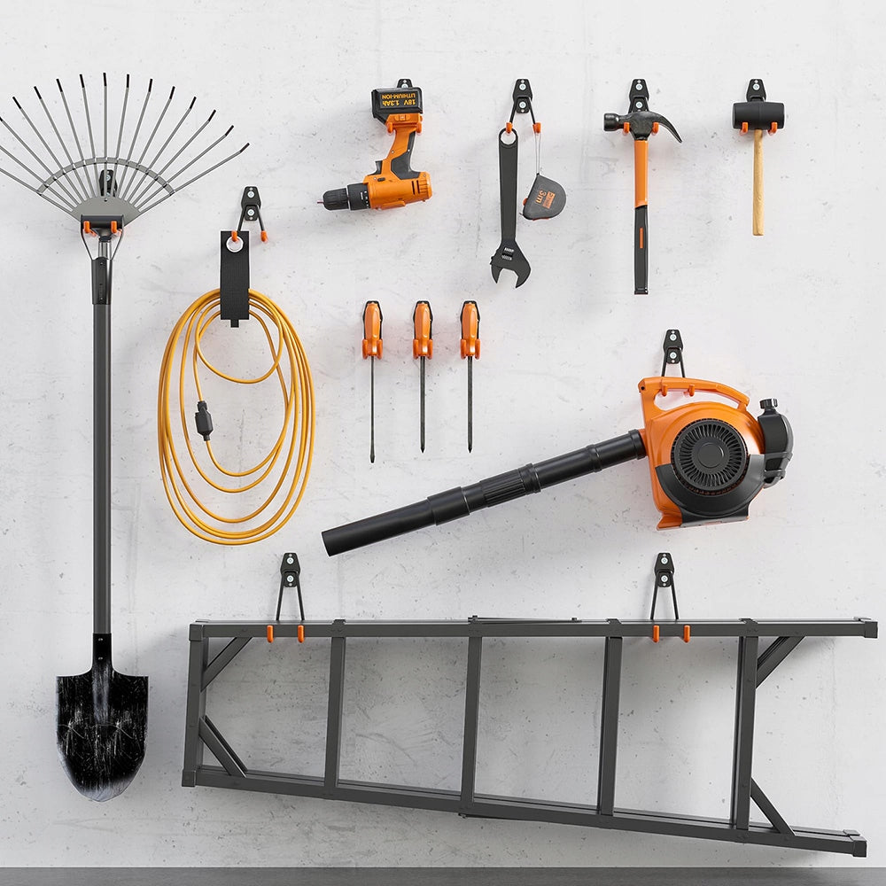 SET OF GARAGE HANDLES 12 PCS DOUBLE STEEL WALL HOOKS FOR GARAGE Brand no brand