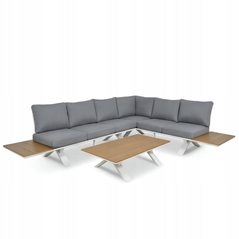 SET OF GARDEN FURNITURE ALUMINUM CORNER MODULAR GREY CUSHIONS HDM Manufacturer code 23945