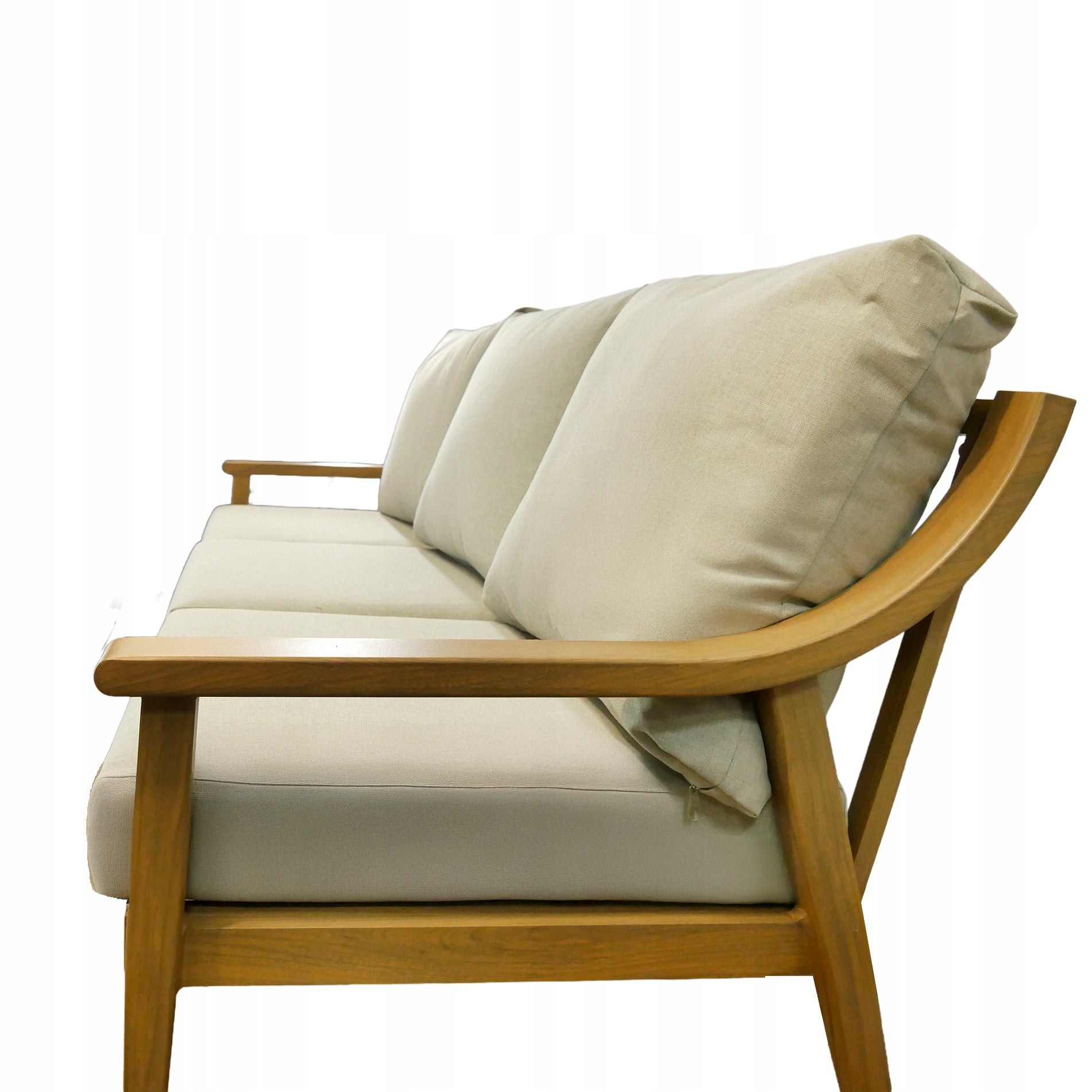 SET OF GARDEN FURNITURE ALUMINUM NICOSE SOFA ARMCHAIRS TABLE CUSHIONS BEIGE Main material metal