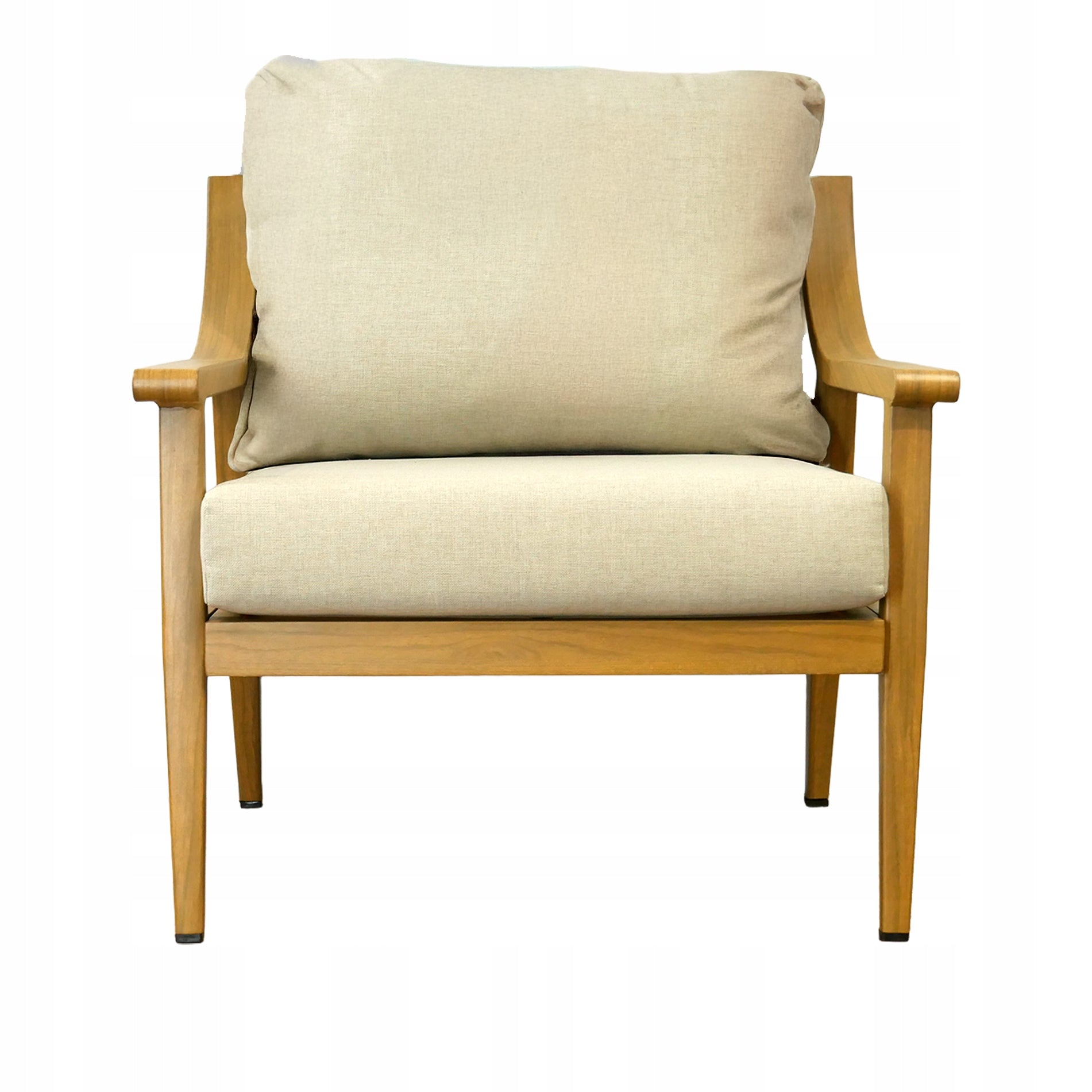 SET OF GARDEN FURNITURE ALUMINUM NICOSE SOFA ARMCHAIRS TABLE CUSHIONS BEIGE Number of items in the set 4