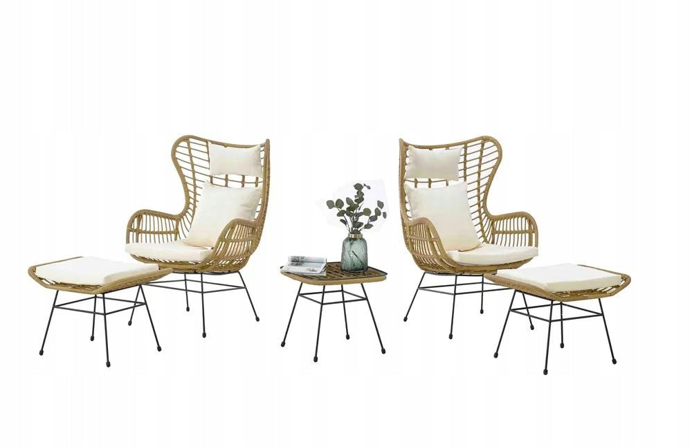 SET OF GARDEN FURNITURE BOHO ARMCHAIRS TABLE SET LEISURE Manufacturer no brand