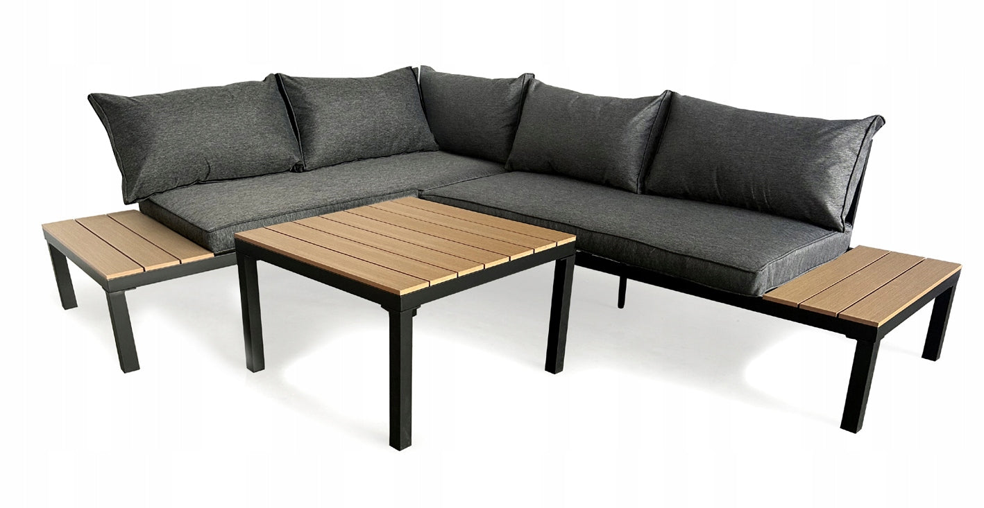 SET OF GARDEN FURNITURE CORNER 4 PEOPLE, SOFA TABLE, BOARDS - GARDENOVE Manufacturer code SR100B