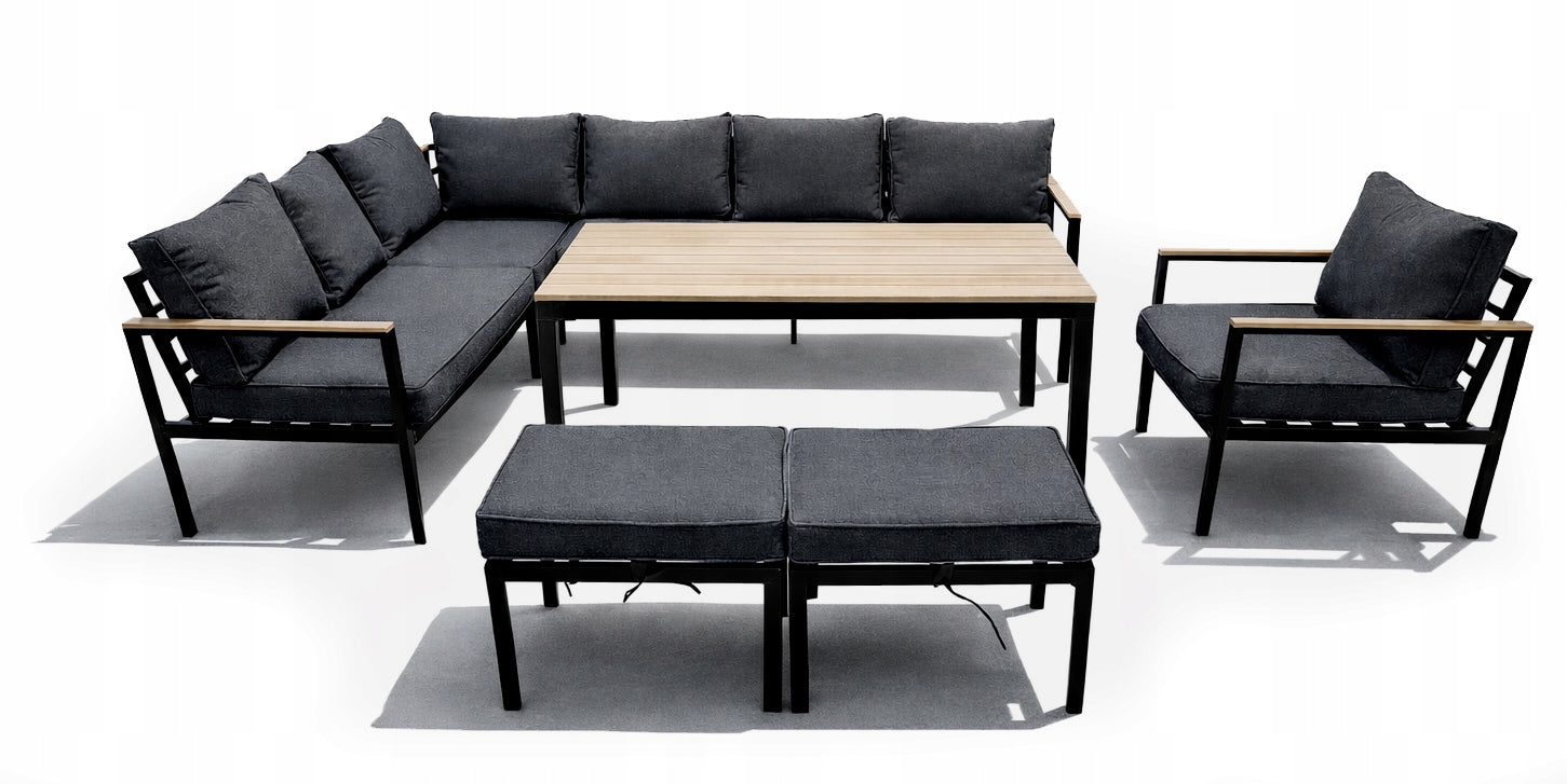 SET OF GARDEN FURNITURE CORNER 9 PEOPLE, SOFA HIGH TABLE - GARDENOVE