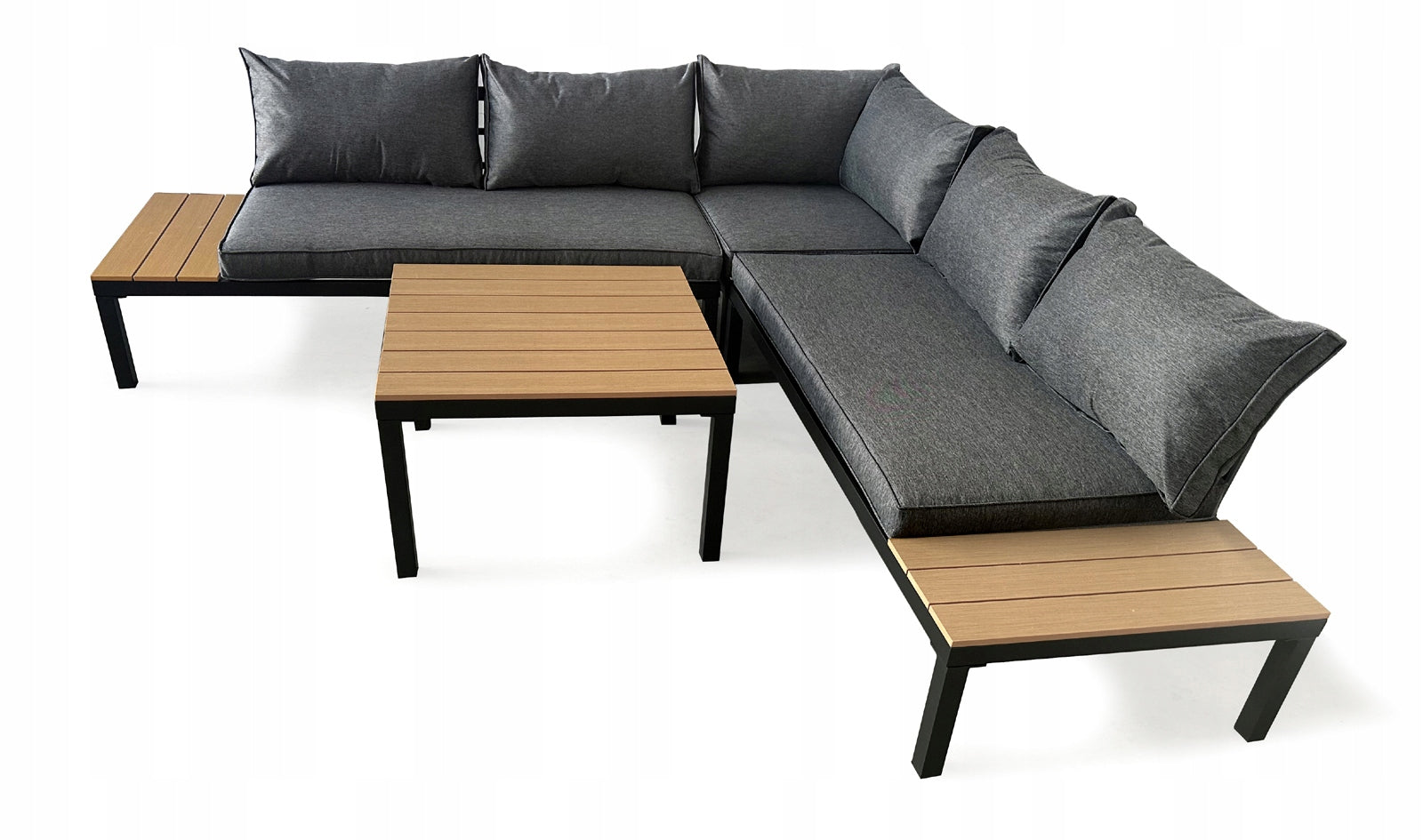 SET OF GARDEN FURNITURE CORNER SOFA TABLE 5 PEOPLE GARDENOVE Main material synthetic material