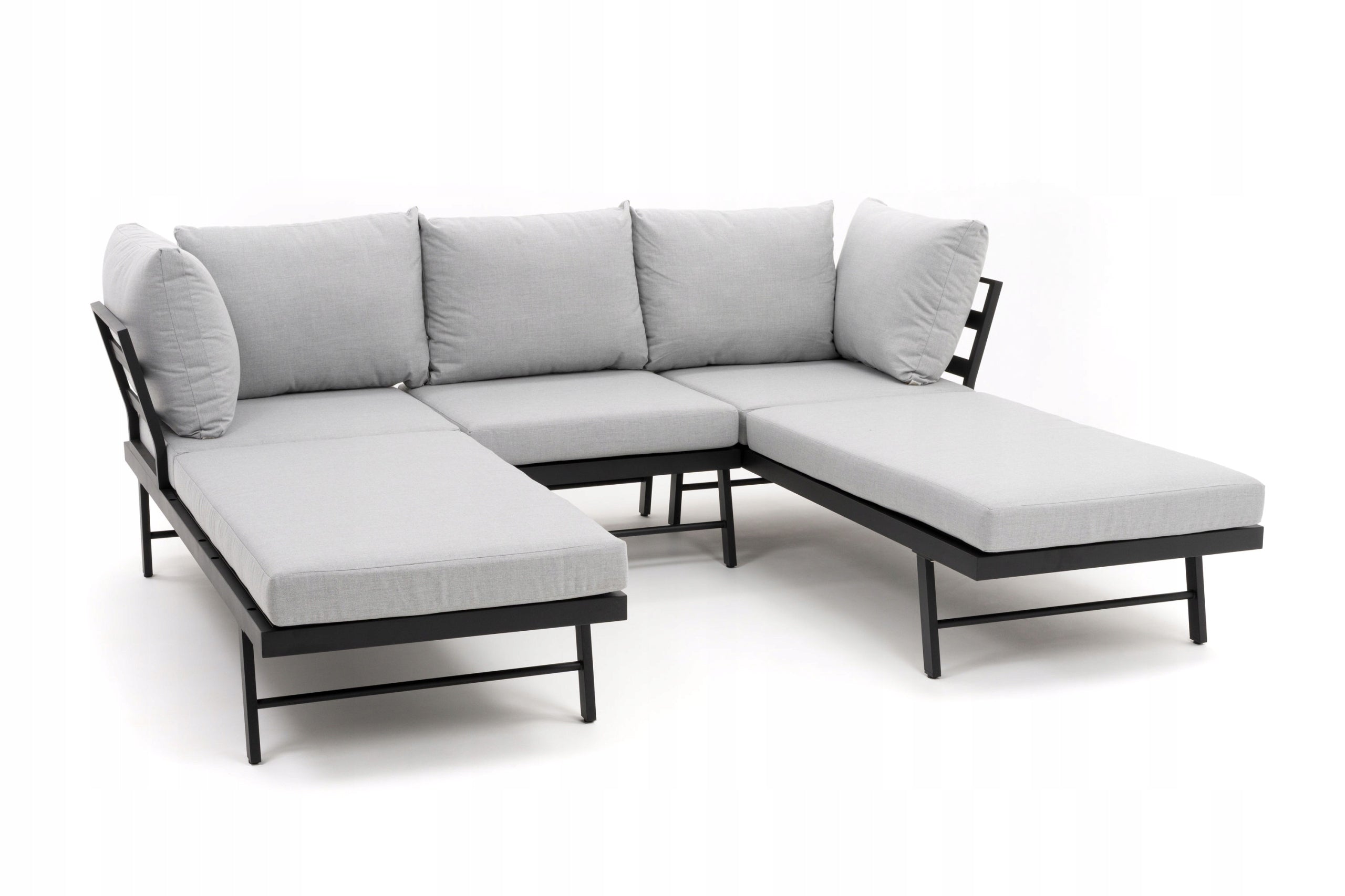 SET OF GARDEN FURNITURE MODERN ALUMINUM CORNER SOFA LOUNGER BORA Color gray