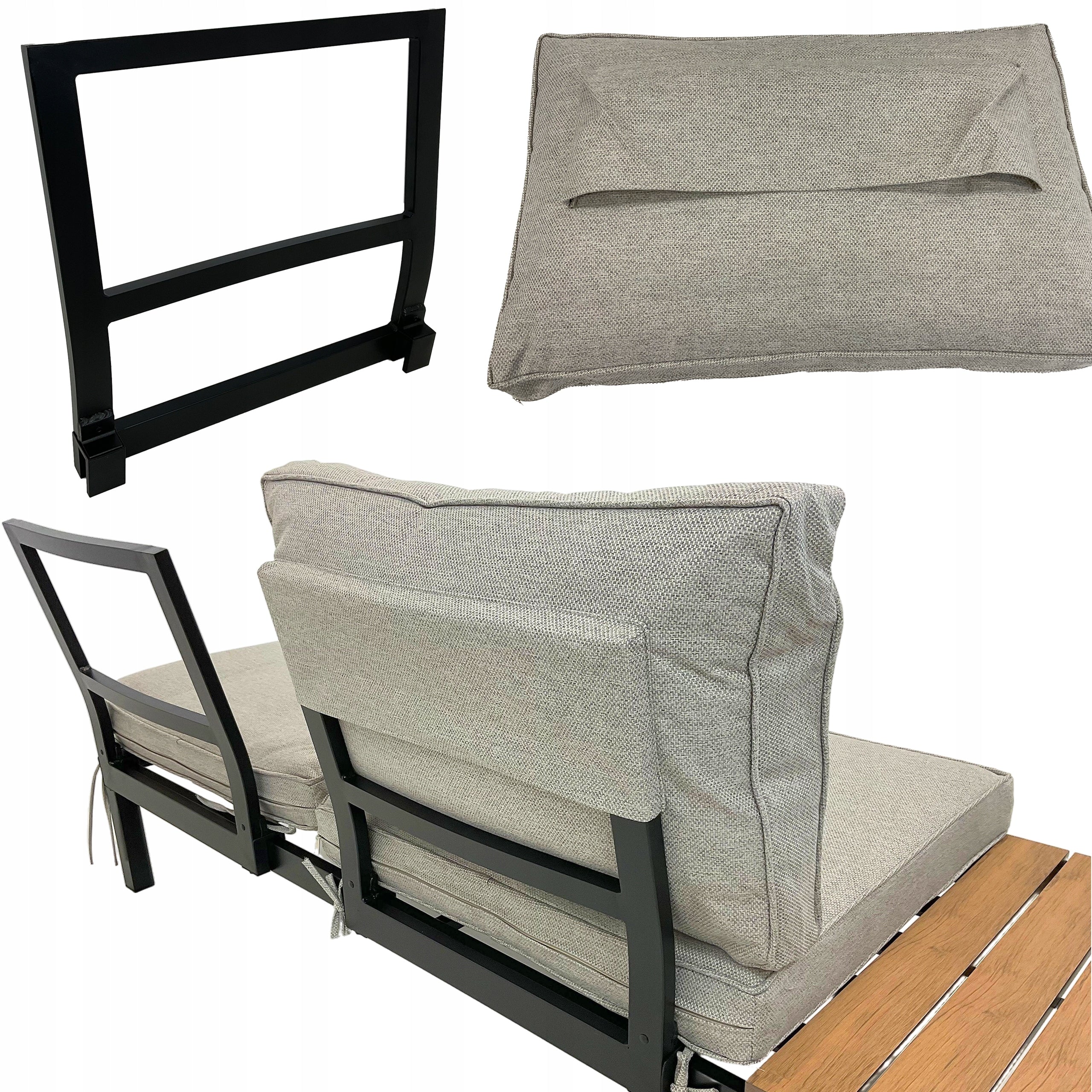 SET OF GARDEN FURNITURE MODULAR ALUMINUM CORNER BENCH TABLES IBIZA Main material metal