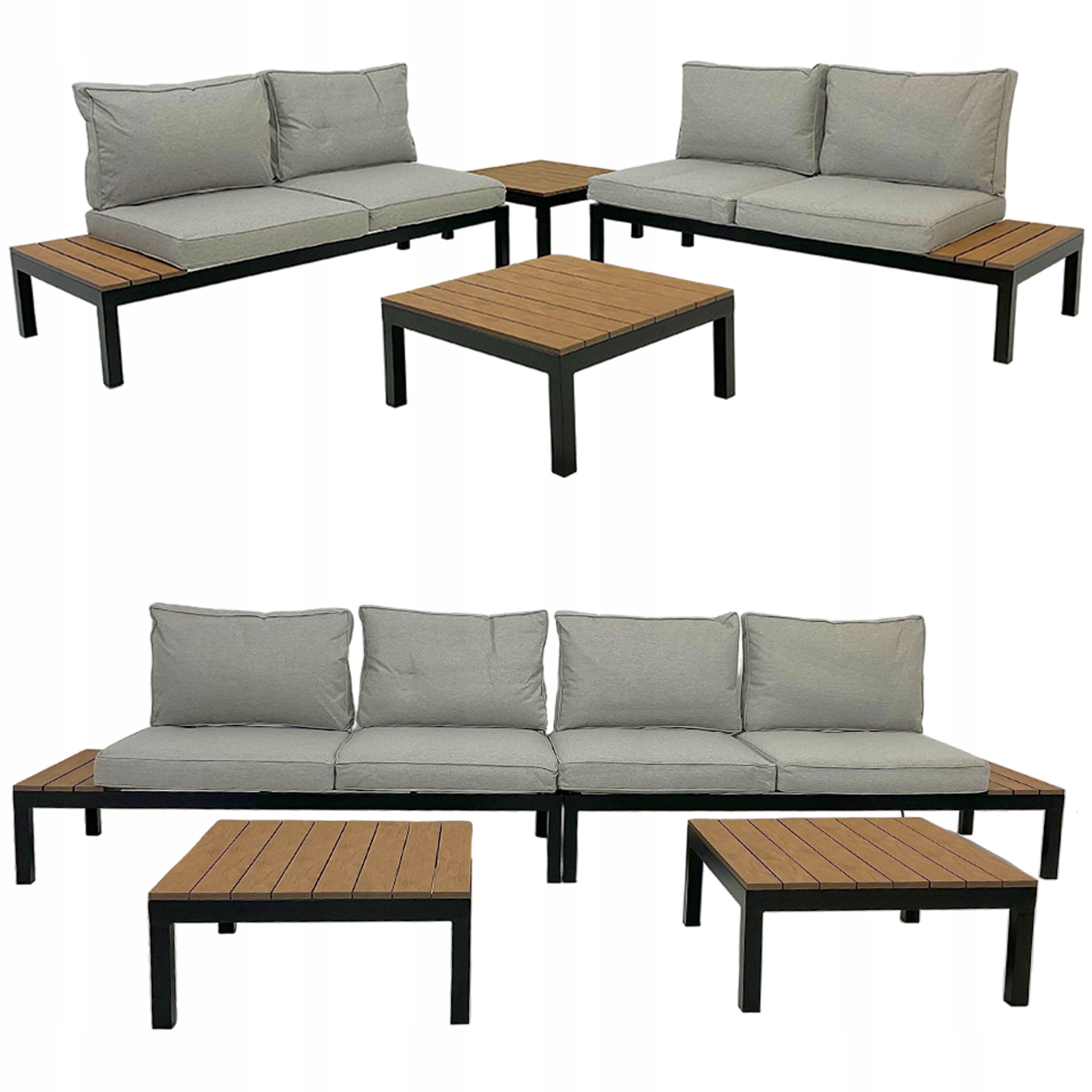 SET OF GARDEN FURNITURE MODULAR ALUMINUM CORNER BENCH TABLES IBIZA Manufacturer Kontrast