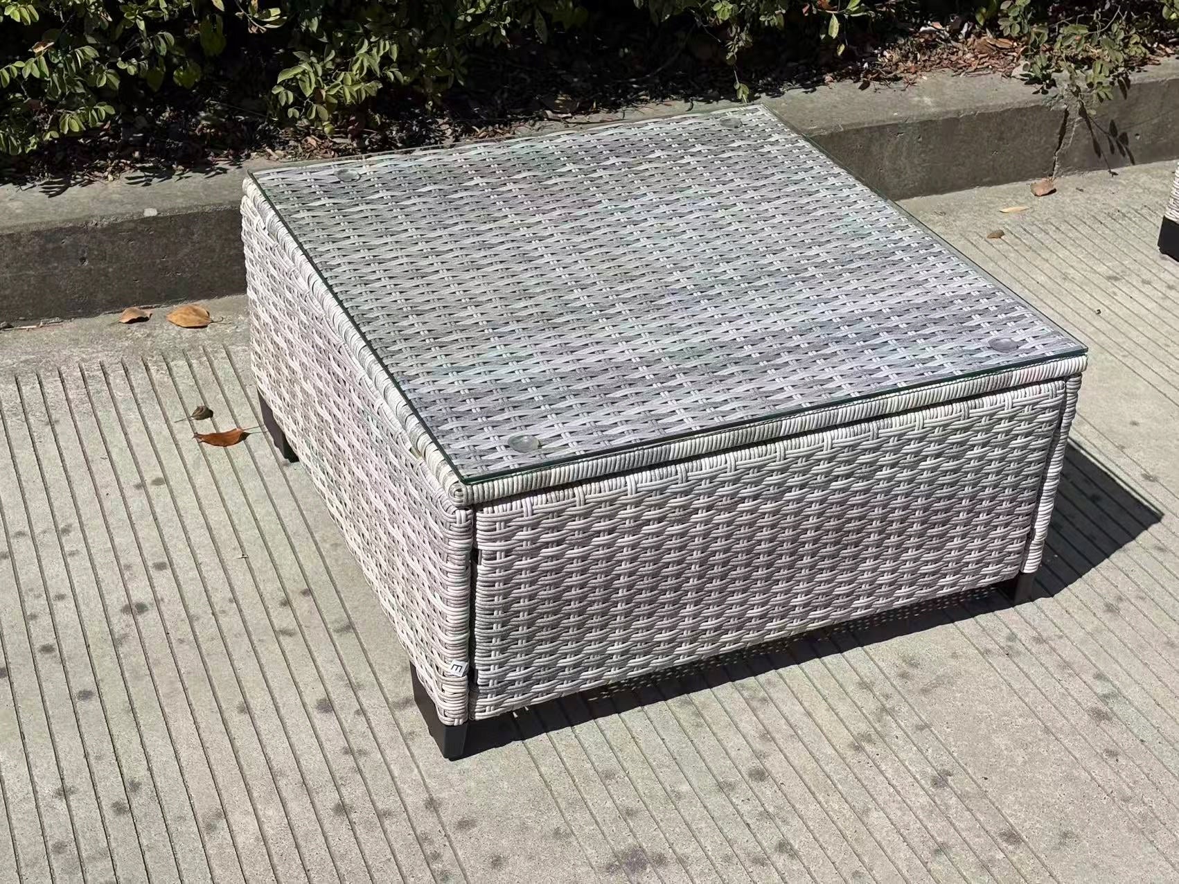 SET OF GARDEN FURNITURE RATTAN HORSESHOE SOFA CORNER 6 PEOPLE Number of items in the set 7