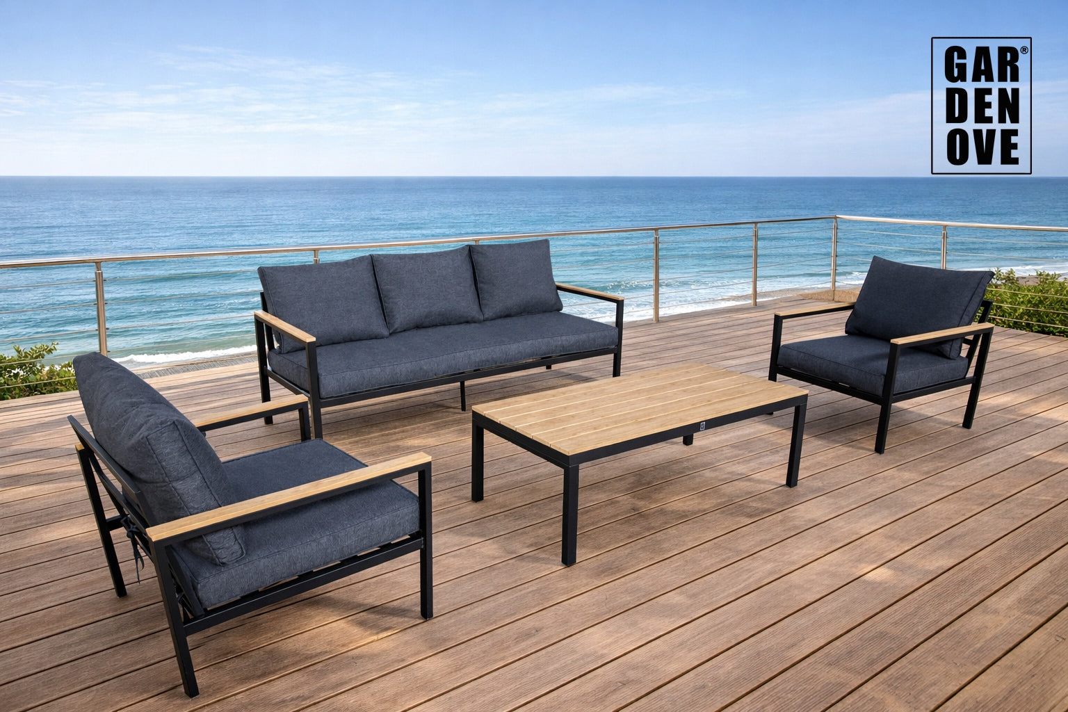 SET OF GARDEN FURNITURE SOFA + 2x ARMCHAIR - GARDENOVE Manufacturer code SR120