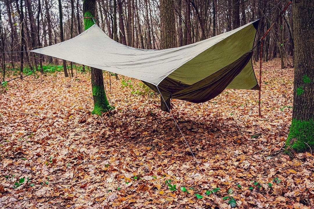 SET OF GARDEN HAMMOCK WITH MOSQUITO NET 330 X 140 CM TARP SURVIVAL TAPES Material width 140 cm