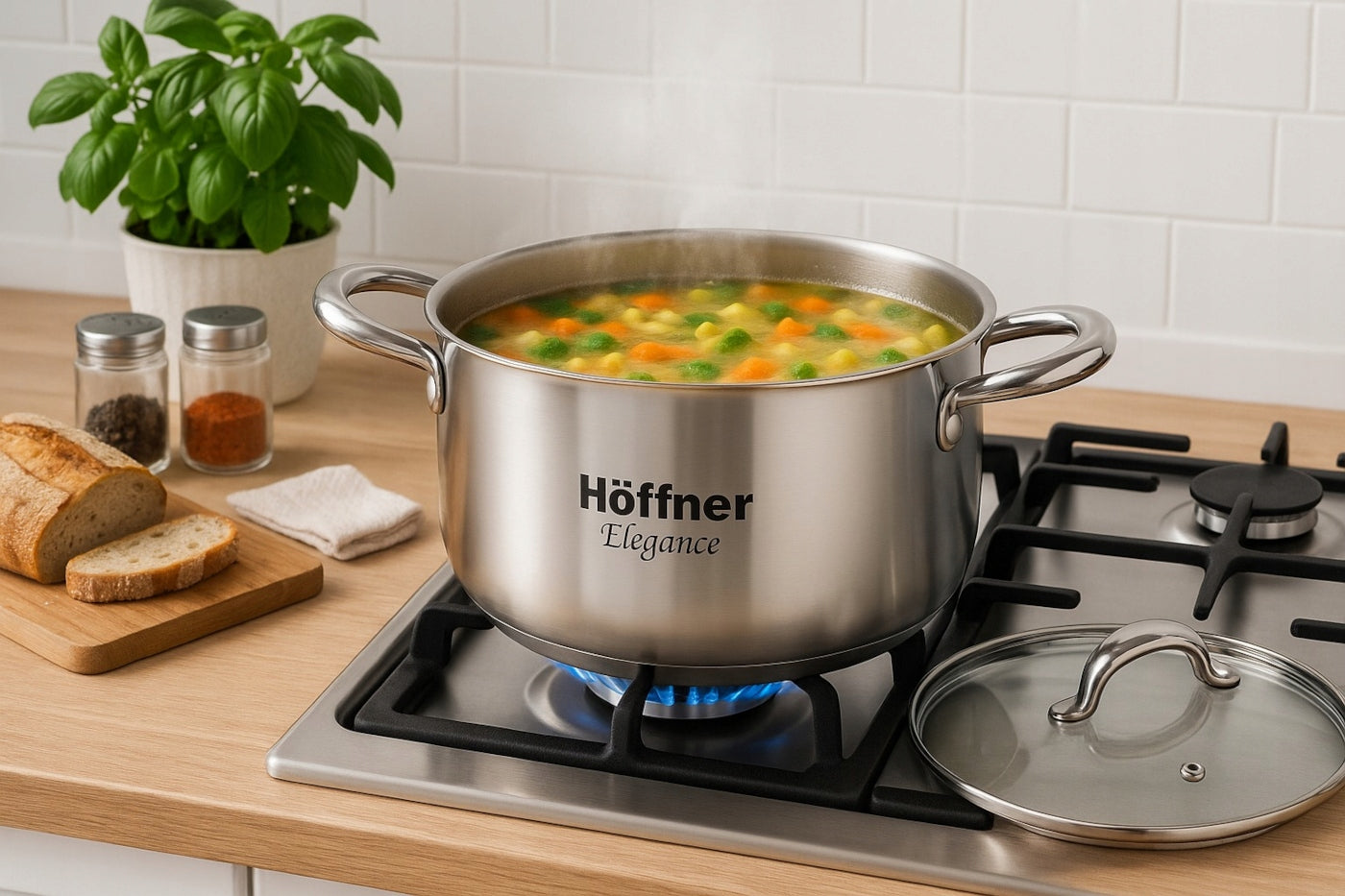 SET OF GAS POTS STAINLESS STEEL POTS SET OF 6 ELE Color silver