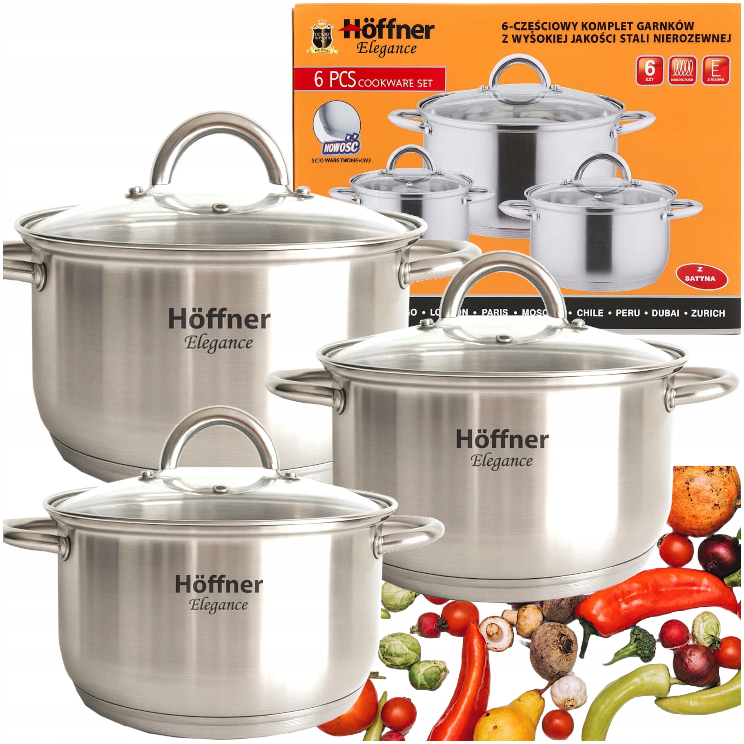SET OF GAS POTS STAINLESS STEEL POTS SET OF 6 ELE Packaging status original