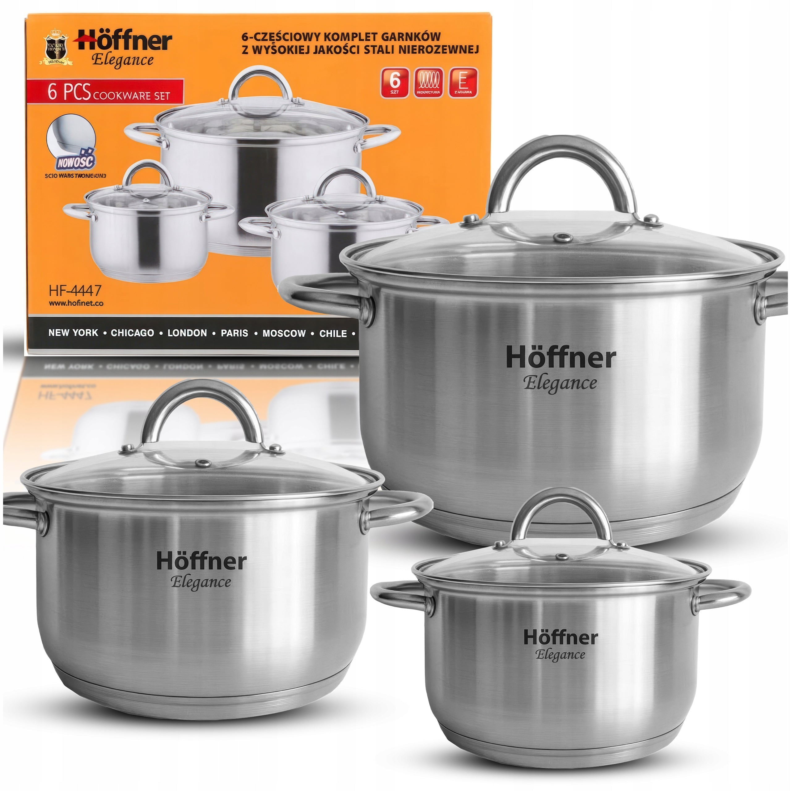 SET OF GAS POTS STAINLESS STEEL POTS SET OF 6 ELE