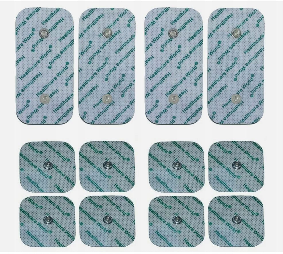 SET OF GEL ELECTRODES FOR COMPEX 12 PCS TENS EMS MIX 5x5cm and 10x5cm