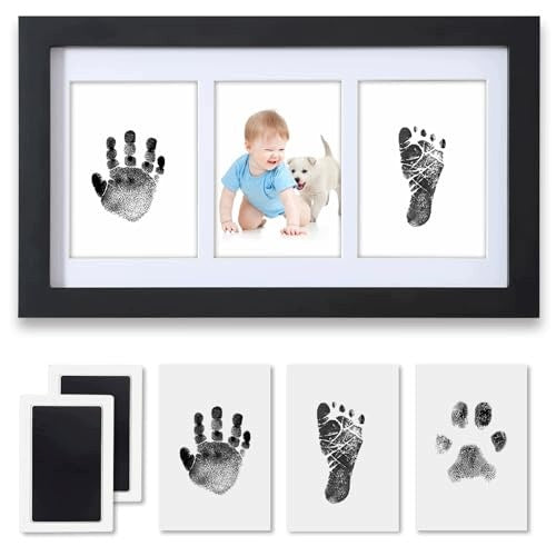 SET OF HAND AND FOOTPRINTS BLACK FOR NEWBORN GIFT MEMORY FOR HOME Brand no brand
